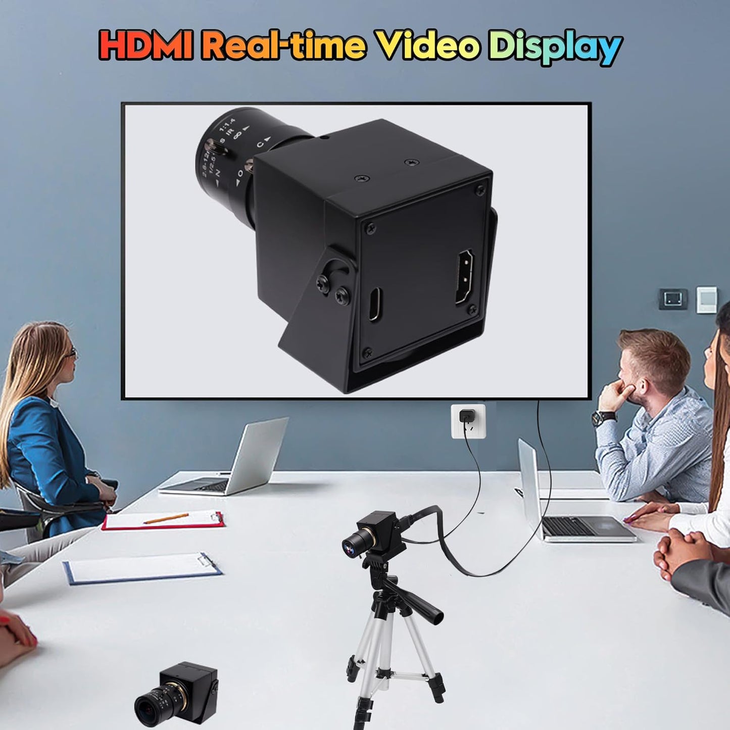 SVPRO 4K Streaming Webcam with 5-50mm Zoom Lens, USB & HDMI Dual Ouput,10X Optical Zoom Manual Focus Camera H.264 Computer Vision Industrial Security Camera for PC/Monitor/TV/Projector