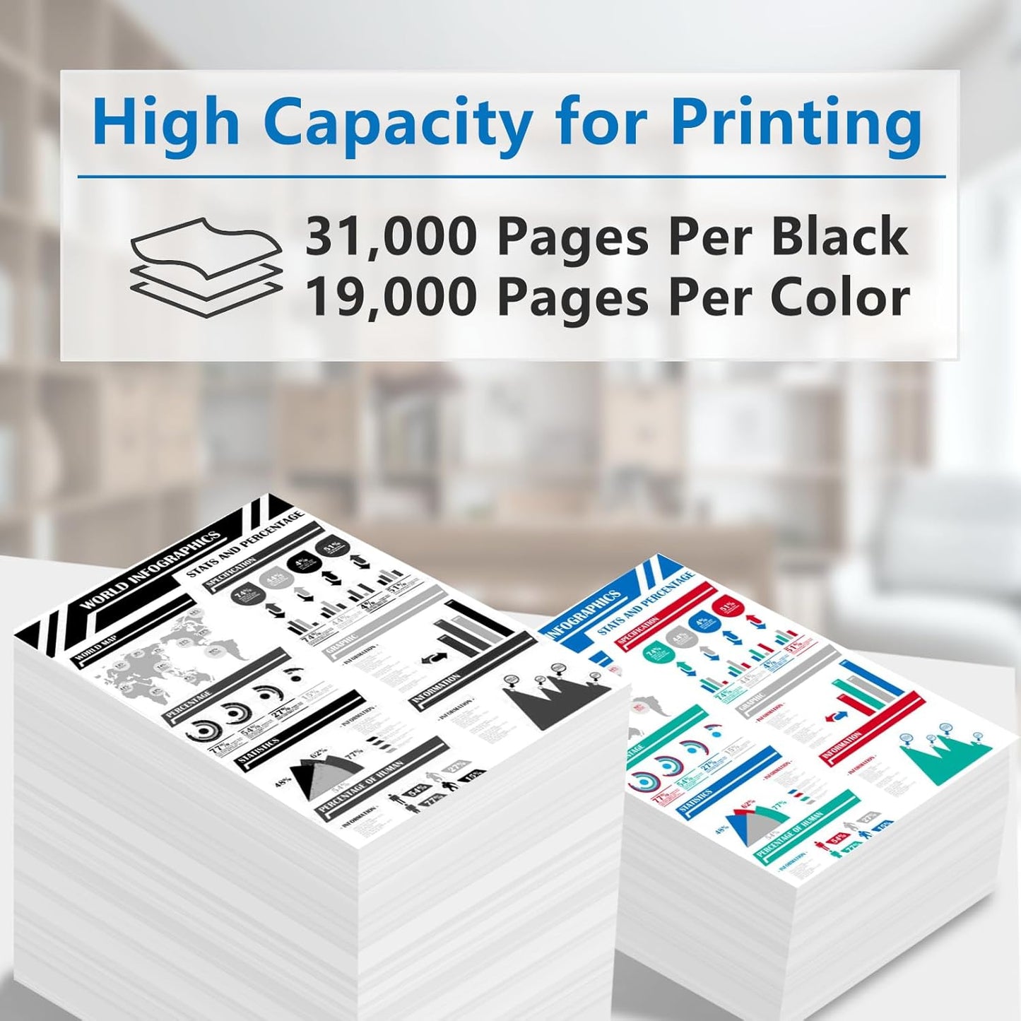 IMC3000 IMC3500 High Yield Toner Cartridge 842251 842252 842253 842254 Replacement for Ricoh IM C3000 IM C3500 Printer(4 Pack Black, Cyan, Yellow, Magenta)