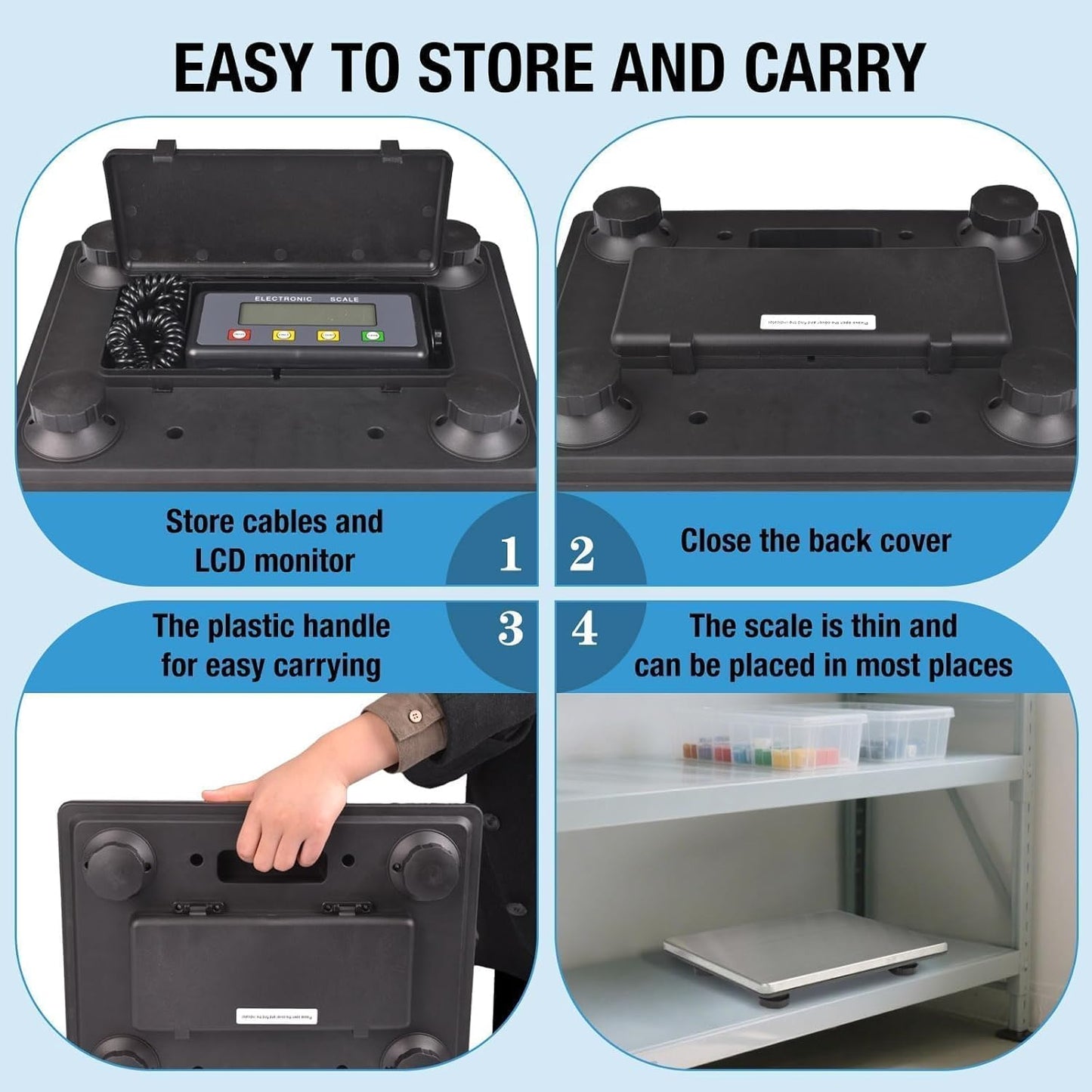 SurmountWay Large Shipping Scale, 440lb/0.35oz Digital Postal Scale with Tare/Count/Auto-Off Function, High Accurate Shipping Scale for Packages,Small Business,Luggage,Warehouse,Home (15.3"x11.8") - Lumora Desk