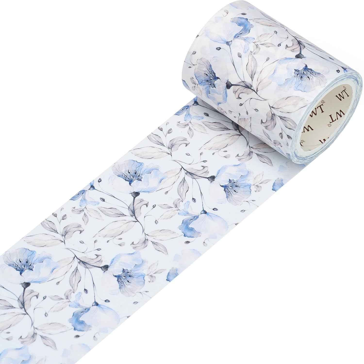 WT Azalea Bloom Wide Washi Tape, Single Roll, Original Watercolor Floral Designs, 60mm Wide, Decorative Masking Tape for Journals, Bujo Planners, DIY Crafts, Scrapbook, Adhesive Wrapping Tape