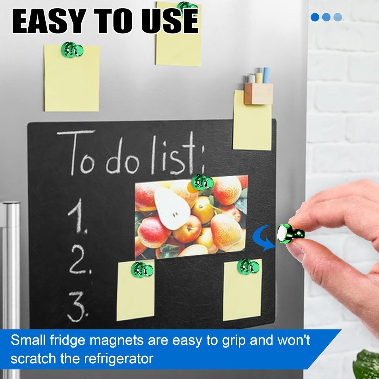 LOVIMAG Refrigerator Magnets, 20 Pack Fridge Magnets Green Strong Magnets for Whiteboard, Small Neodymium Magnets for Fridge, Ideal for Lockers, Kitchen, Office, Map,Home Decorative