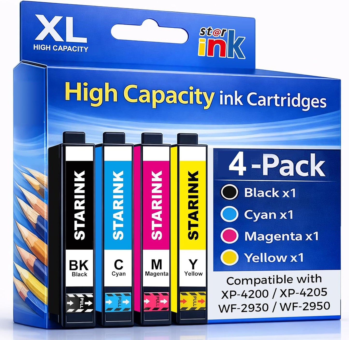 Remanufactured Ink Cartridge Replacement for EPSON 232XL Ink Cartridges Combo Pack Work for Workforce WF-2930 WF-2950 Expression XP-4200 XP-4205 Printer Ink,Replacement for Epson 232 Ink Cartridge,4P