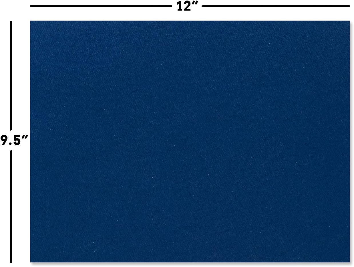 Plain Blue Certificate Folders - Pack of 10, Linen Cover 80 lb. Stock, Folded, Die-Cut Corners, for Office, Business Awards, Graduation, School Diploma Holder, 9-1/2" x 12