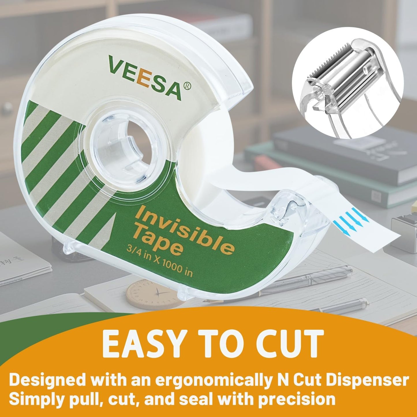 VEESA 12 Rolls Invisible Tape with Dispenser, 3/4 x1000 Inches, Gift Wrapping Tape for Label & Mend, Classroom, Office, School Supplies - Lumora Desk