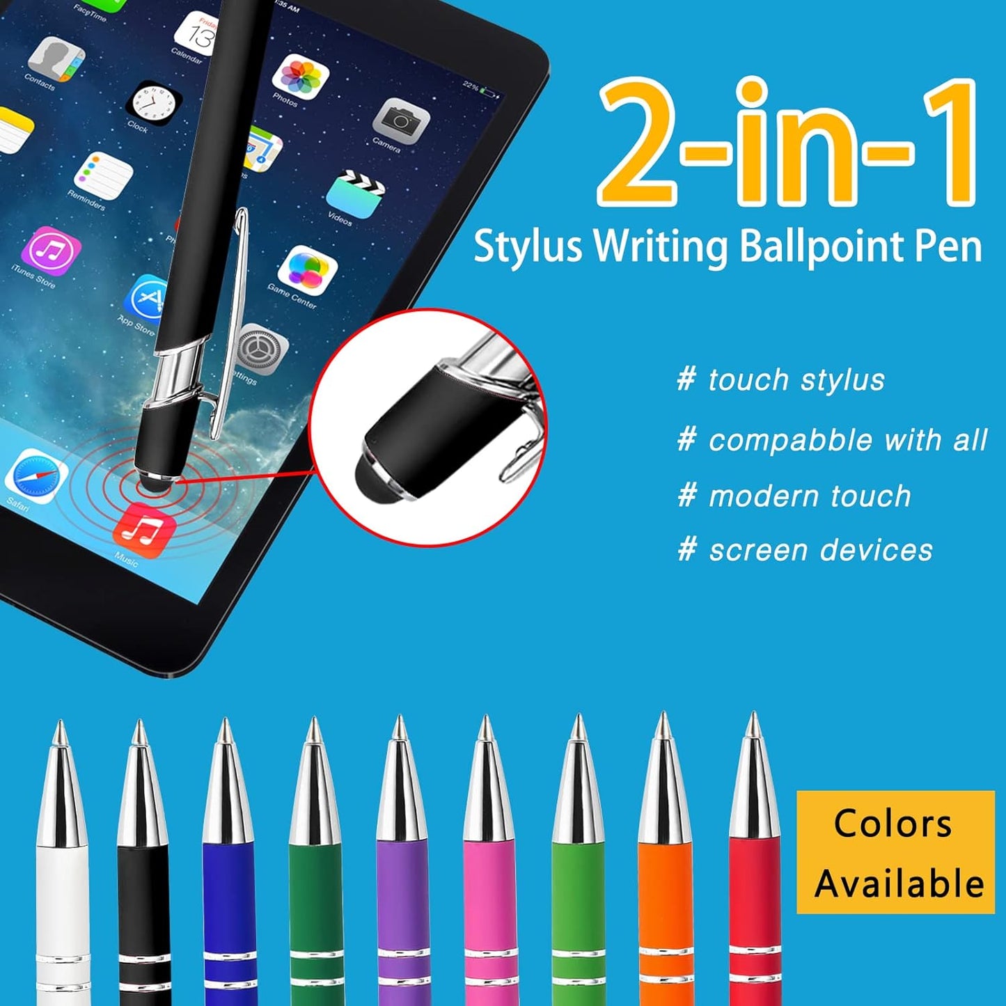 Max 500 Pcs Personalized Pens Bulk, Custom Pens with Free Engraving, Customized Stylus Tip Ballpoint Pen with Your Name Massage Text for School Office Business Graduation Anniversaries-400 Packs