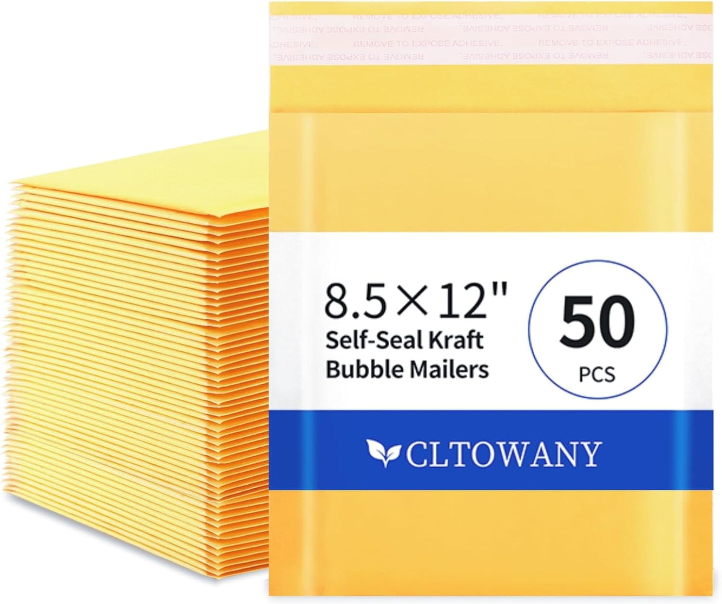 Kraft Bubble Mailers 8.5×12' Inch 50 Pack Yellow shipping envelopes Self-Seal Padded Mailing Envelopes for Jewelry Makeup Supplies and Small Business Packaging - Lumora Desk
