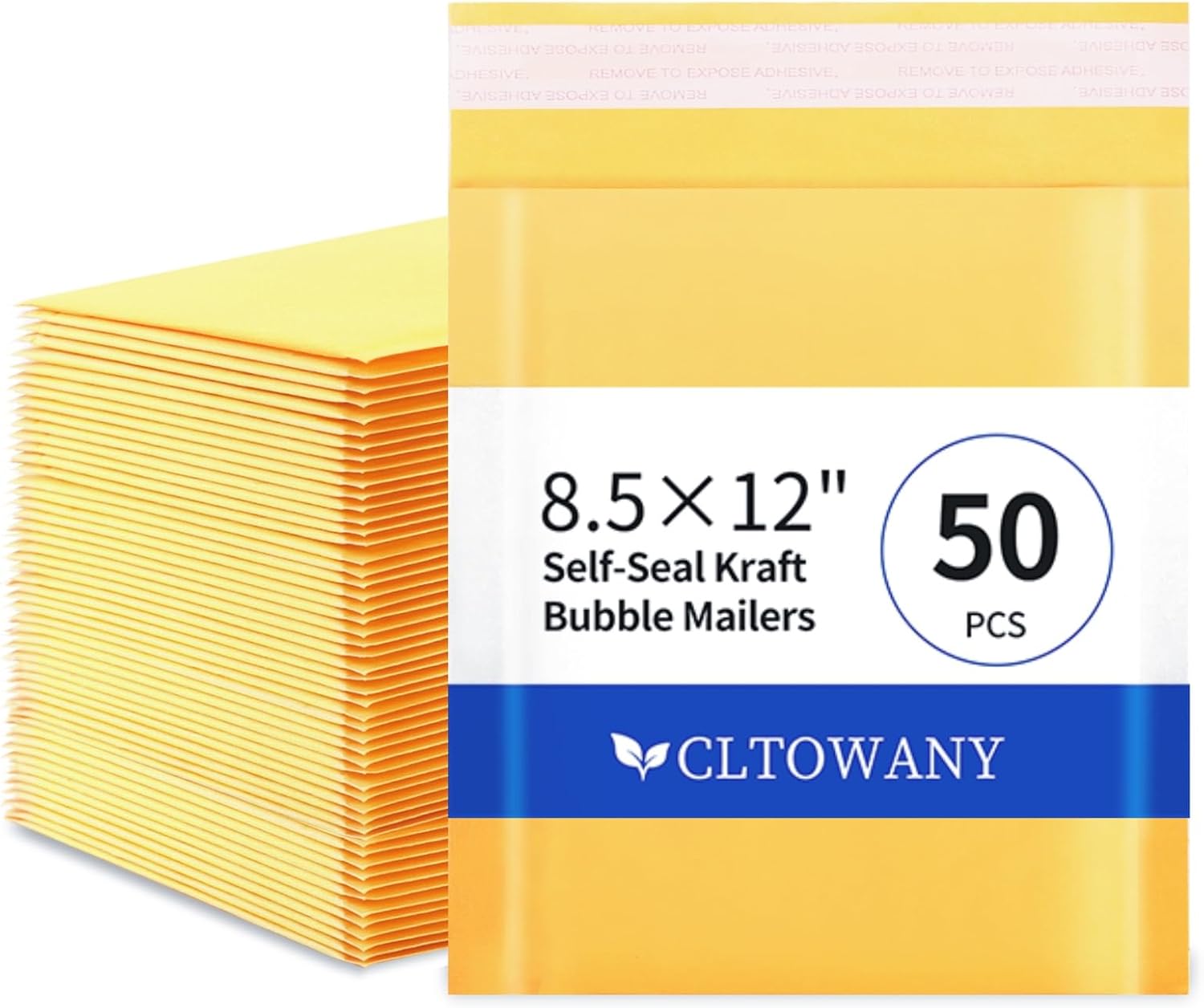 Kraft Bubble Mailers 8.5×12' Inch 50 Pack Yellow shipping envelopes Self-Seal Padded Mailing Envelopes for Jewelry Makeup Supplies and Small Business Packaging - Lumora Desk