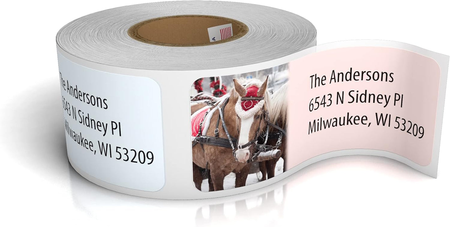 Customized Personalized Winter Holiday Address Labels - Made in The USA by Kenco (250 Labels, Winter) - Lumora Desk