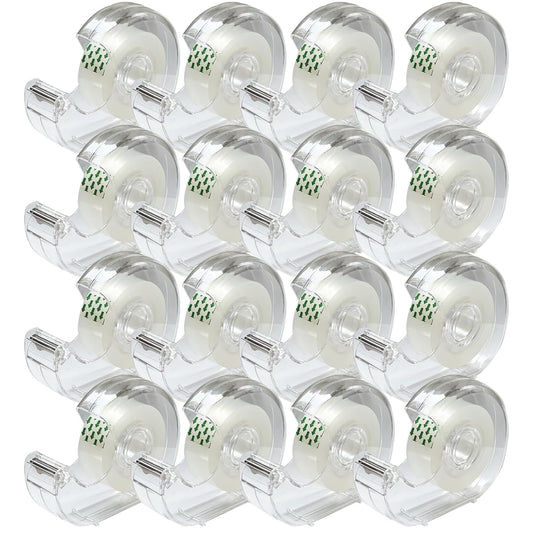 Tape, Clear Tape,Transparent Tape for Office Supplies and School Supplies,Glossy Finish,3/4 in x 720 in, Dispensered, 16 Pack