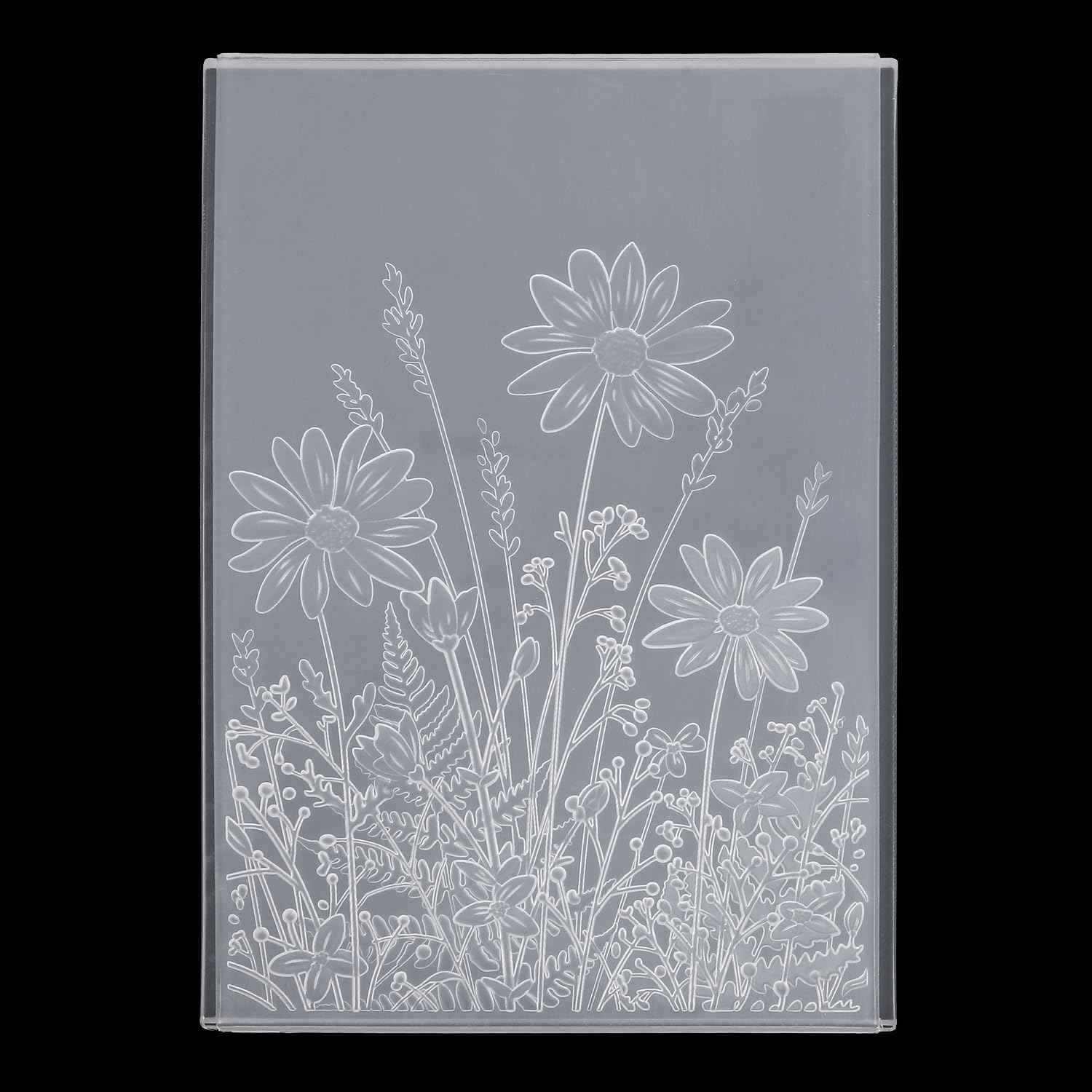 3D Embossing Folder, 5x7in Flower Leaf Background Plastic Embossing Folders for Card Making Embossed Template Plates for DIY Craft Tools Scrapbooking Paper Album Supplies