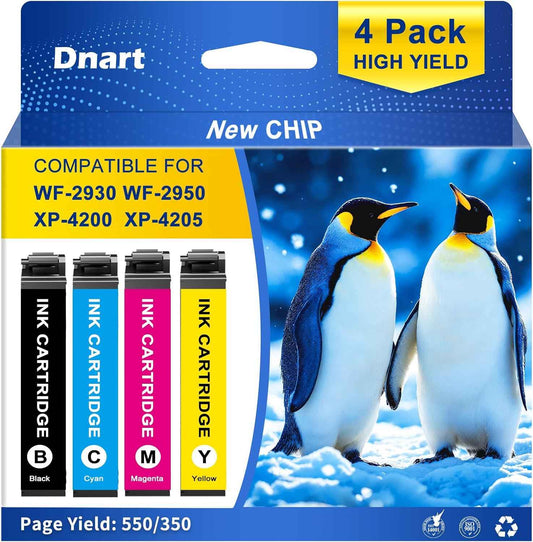 Remanufactured Ink Cartridge Replacement for Epson 232 Combo Pack 232XL 232 XL T232XL used for Epson Expression Home XP-4200 XP-4205 WF-2930 WF-2950 Printer Ink (4 Pack, Black Cyan Magenta Yellow)