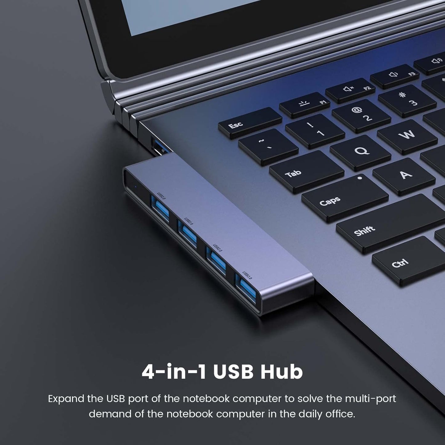 Fidioto USB Hub, 4-Port USB Splitter(1 * 3.0 Hub, 3 * 2.0 Hub) USB Splitter USB Expander for Laptop,Windows PC,Mac,Printer,Flash Drive,Mobile HDD, Notebook PC