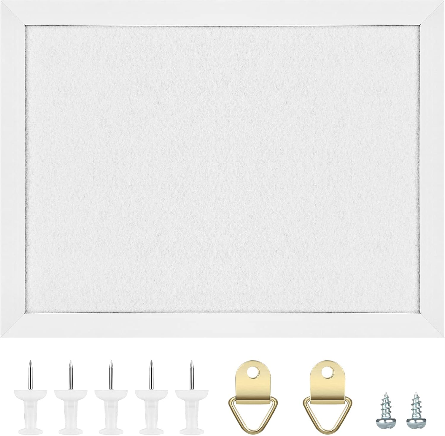 TORASO Cork Board Bulletin Board, Cork Boards for Walls with Pins, Eye Bolts, gaskets, Screws, Pin Board for Office, School and Home (White, 11“x14.5” - 1p) - Lumora Desk