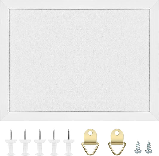 TORASO Cork Board Bulletin Board, Cork Boards for Walls with Pins, Eye Bolts, gaskets, Screws, Pin Board for Office, School and Home (White, 11“x14.5” - 1p) - Lumora Desk
