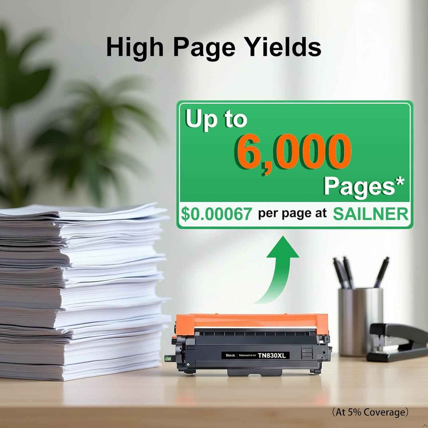 TN830XL Compatible Toner Cartridge Replacement for Brother TN830XL TN-830XL TN-830 Toner Compatible with Brother DCP-L2640DW HL-L2405W HL-L2460DW HL-L2480DW MFC-L2820DW HL-L2400D Printer (2 Black)