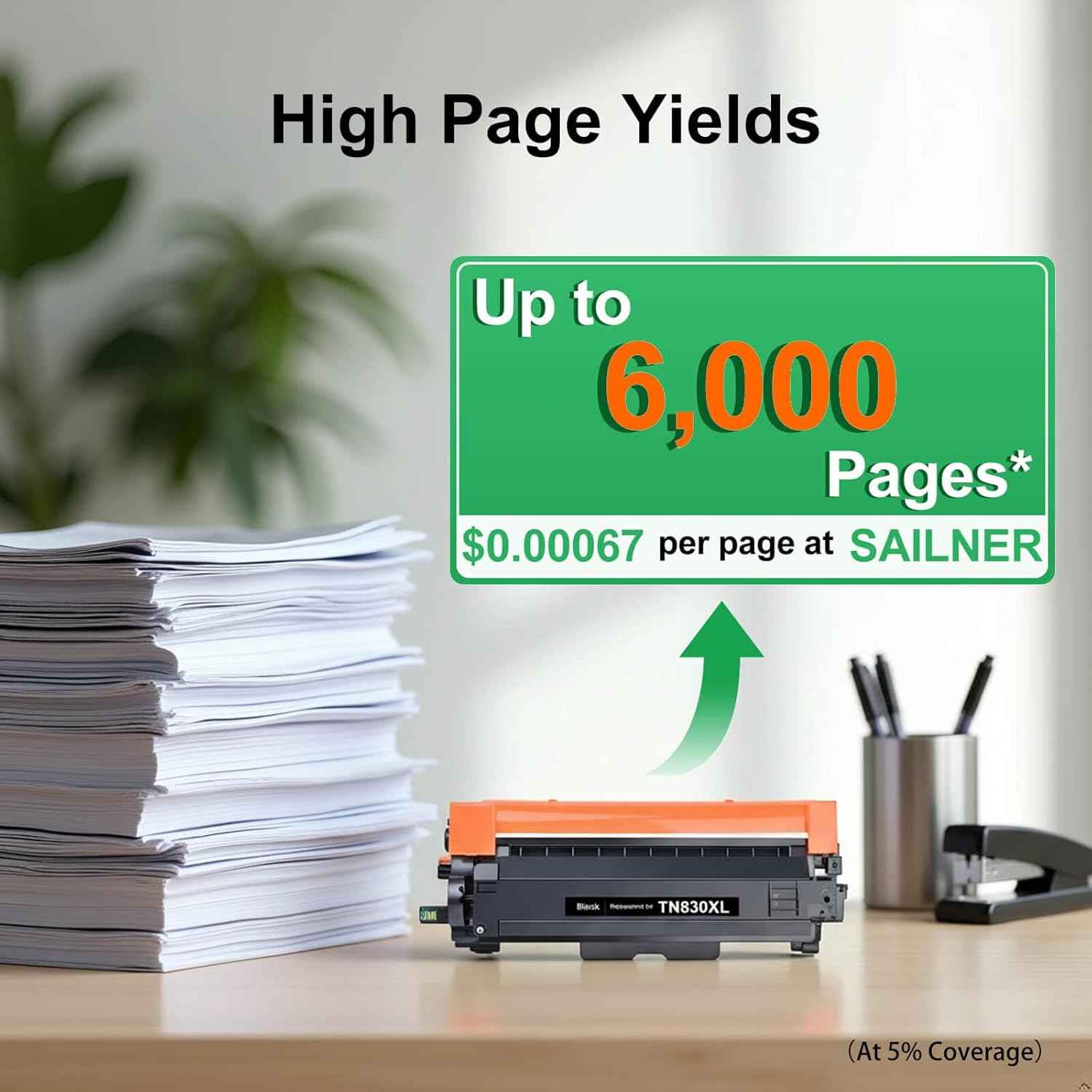TN830XL Compatible Toner Cartridge Replacement for Brother TN830XL TN-830XL TN-830 Toner Compatible with Brother DCP-L2640DW HL-L2405W HL-L2460DW HL-L2480DW MFC-L2820DW HL-L2400D Printer (2 Black)