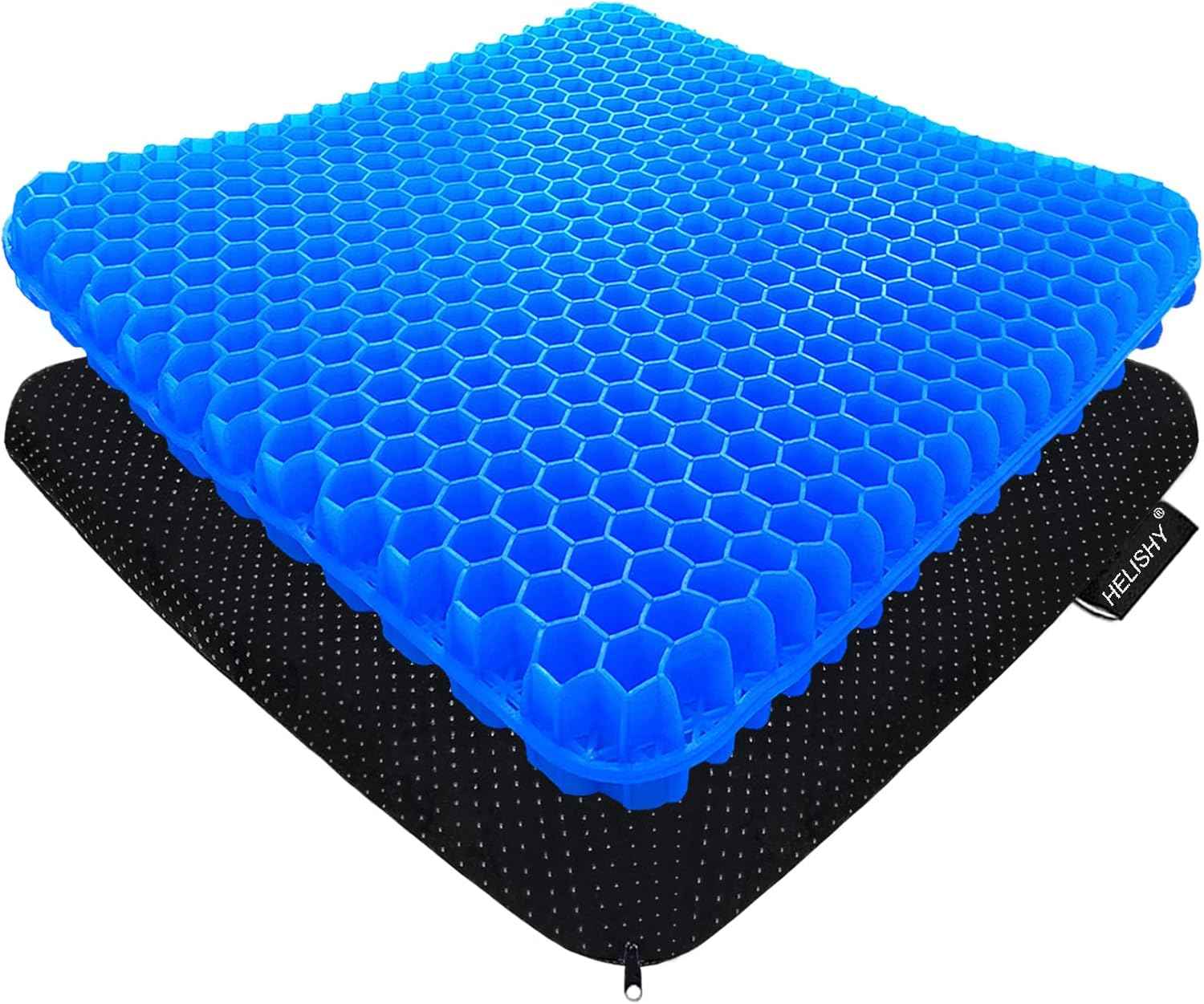 Gel Seat Cushion for Long Sitting - 1.65inch Double Thick Cooling Egg Cushion for Back, Hip, Sciatica, Coccyx, Tailbone Pain Relief - Office Chair Car Seat Cushion – Wheelchair Cushions