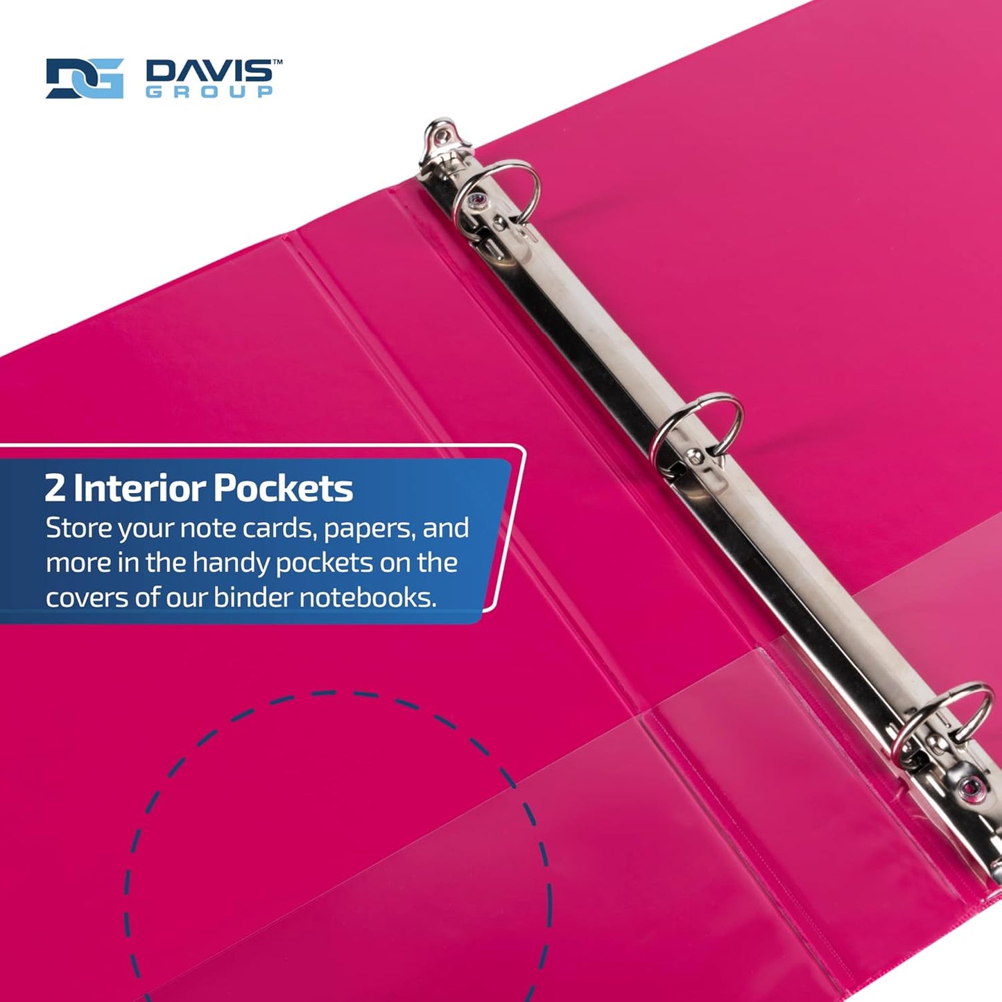 Easyview Premium 3-Ring Binders with Clear-View Covers and Round Rings, Binders for School or Office, 1 Inch, Pack of 4, Fashion Colors