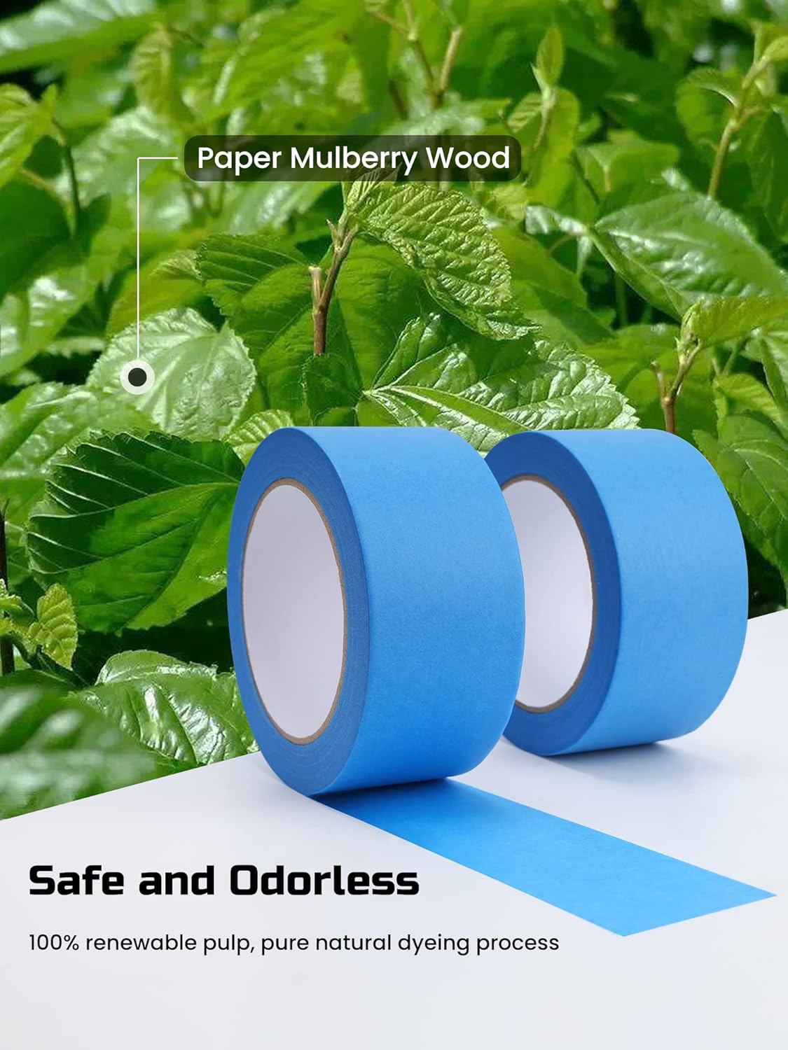 Lichamp Blue Painters Tape, 1 Pack 1.9 inch by 55 Yards Paper Tape, Blue Tapes for Crafts Arts