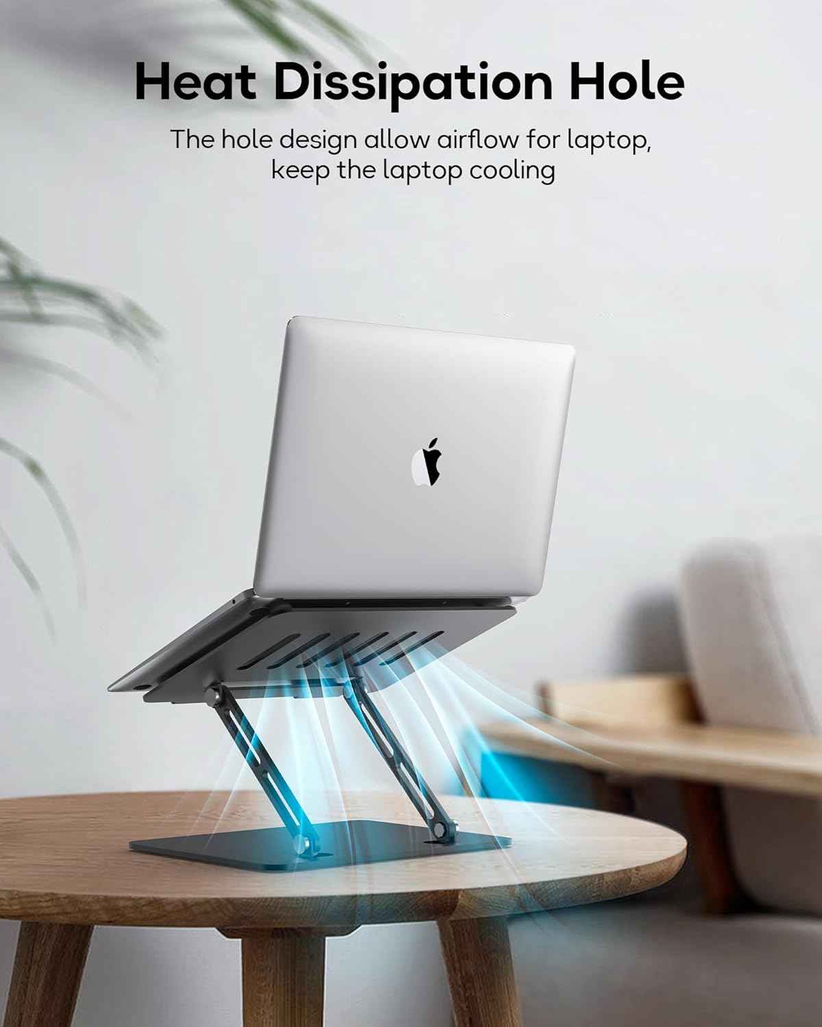 LOXP Adjustable Laptop Stand, Ergonomic Computer Stand for Desk, Aluminum Ventilated Colling Laptop Riser Holder Mount Compatible with MacBook Pro Air, HP, Dell 10-15.6" All Laptops