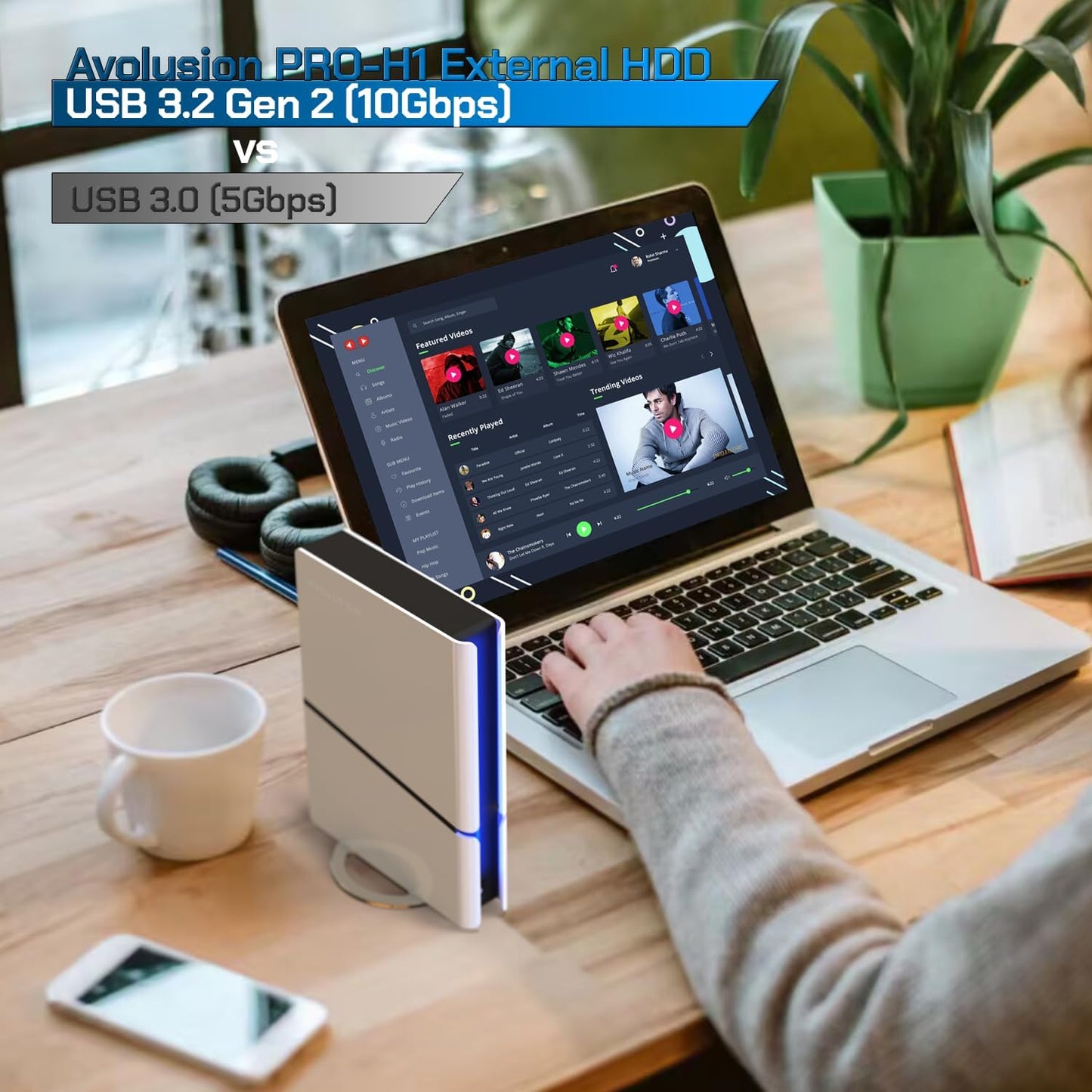 Avolusion PRO-H1 Series 14TB 7200RPM USB 3.2 Gen2 (10Gbps) External Hard Drive (for Windows or MacOS Desktop PC/Laptop)