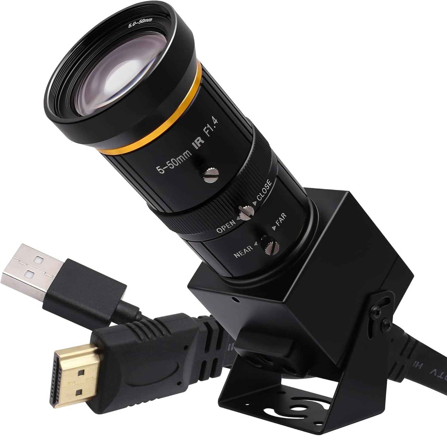 SVPRO 4K Streaming Webcam with 5-50mm Zoom Lens, USB & HDMI Dual Ouput,10X Optical Zoom Manual Focus Camera H.264 Computer Vision Industrial Security Camera for PC/Monitor/TV/Projector