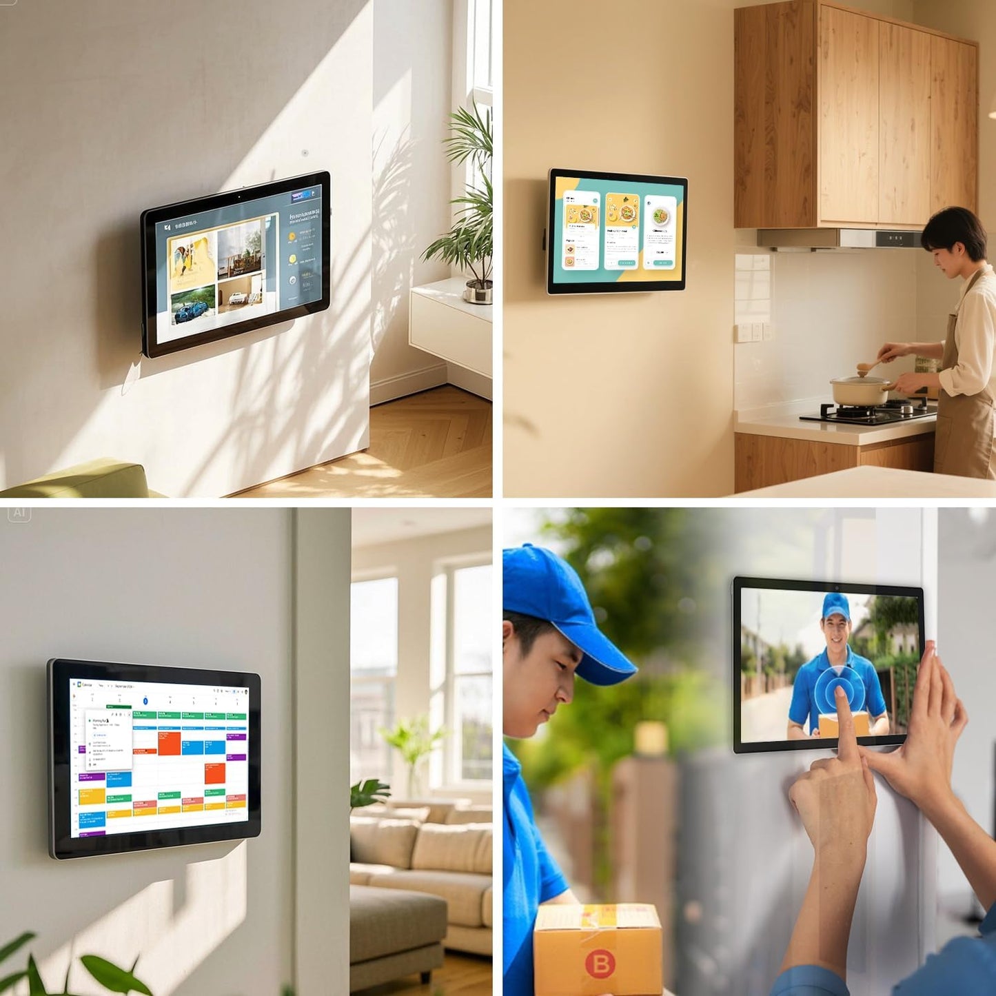 27 inches Touchscreen Digital Calendar & Wall Planners,Downloadable APP, Smart Whiteboard Calendar for Chore Chart & Work Schedule, Built in Speakers and Camera, Include Wall Mount & Desk Stand