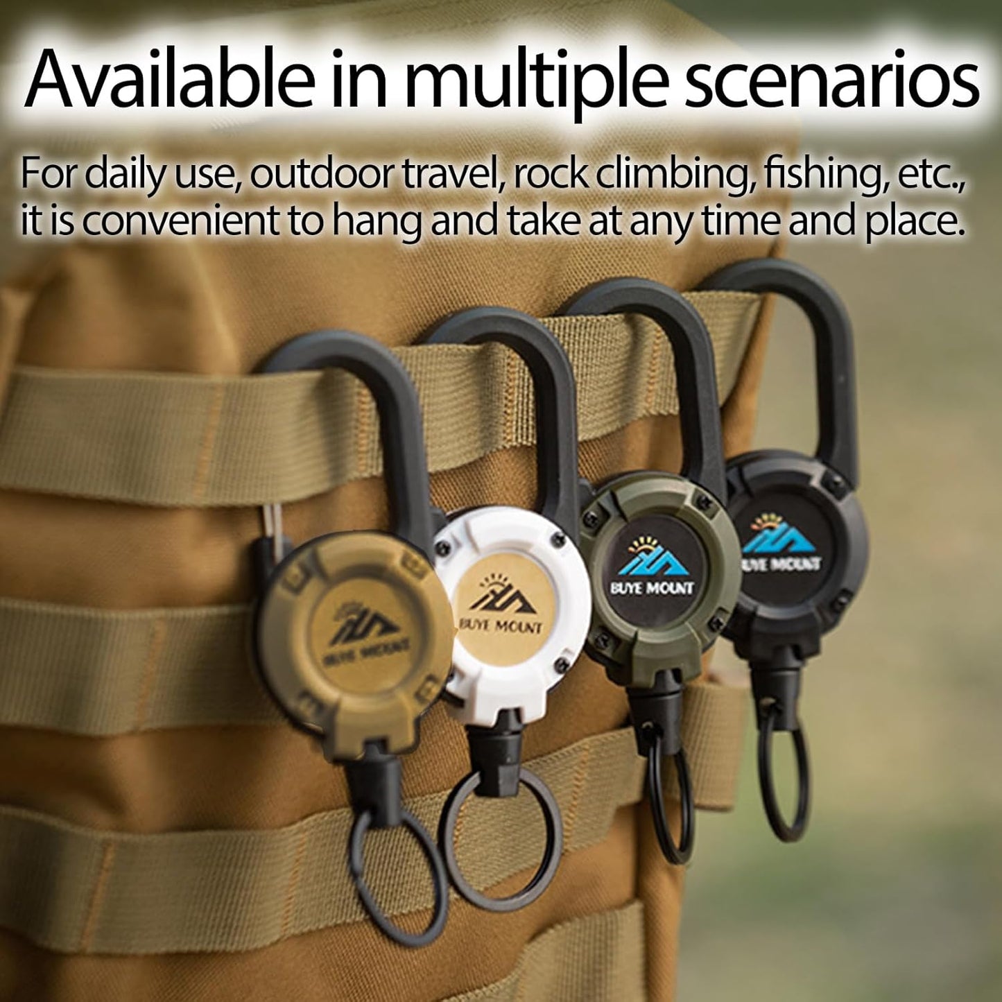 Retractable Keychain Heavy Duty, Multitool Carabiner Badge Holder, Retractable Keychain Clip Id Holder, Upgraded 58cm Stainless Steel Cord, Suitable for Men and Women Yellow