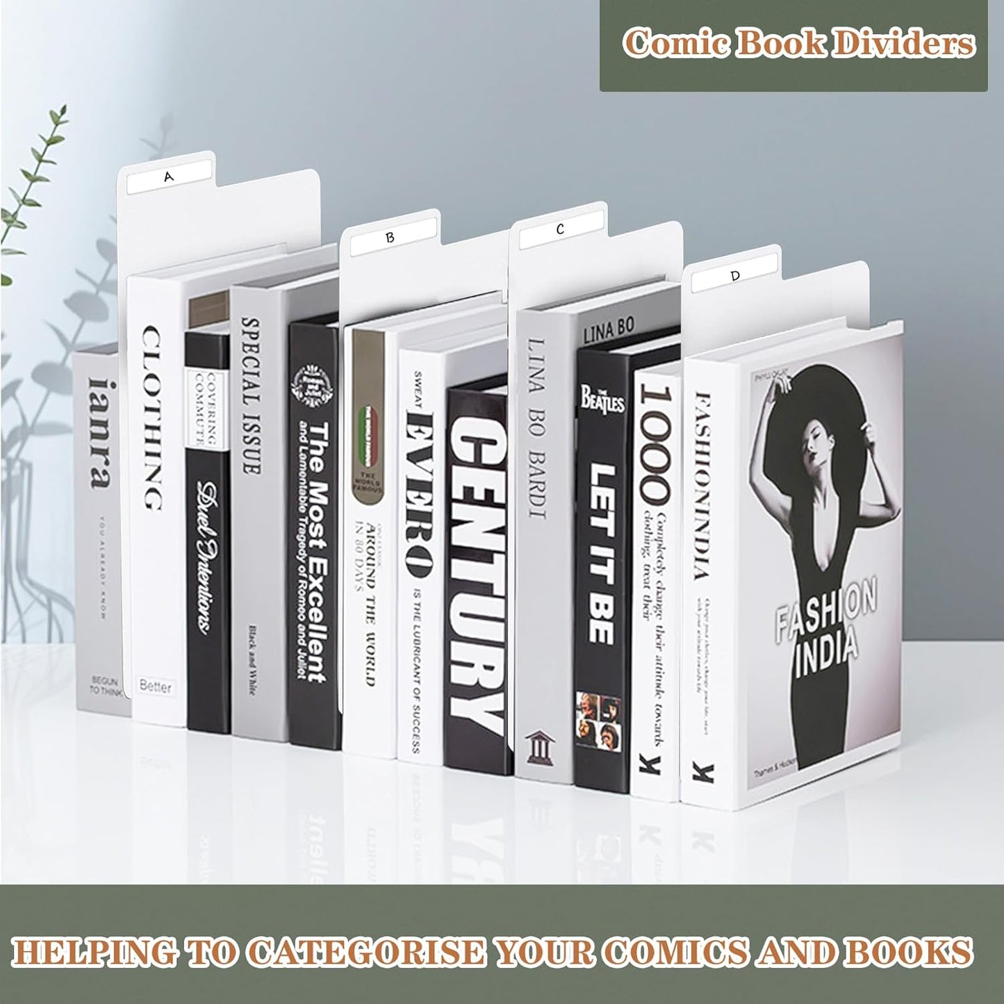 50 Pieces Comic Book Dividers with Tabs,Patient Divider Cards,Card Dividers Comic Book Boards for Storage Boxes 11.22 X 7.24 Inche