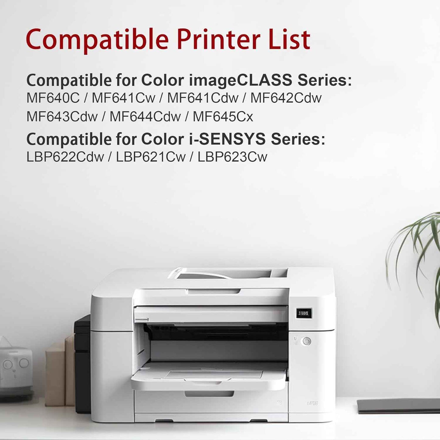 054H Toner Replacement for Canon 054 Toner Cartridge Set - Compatible with Canon MF642cdw Toner Cartridges Work for Color imageCLASS MF642cdw MF644cdw MF641CW LBP622Cdw | 4 Pack with CRG-054H Black