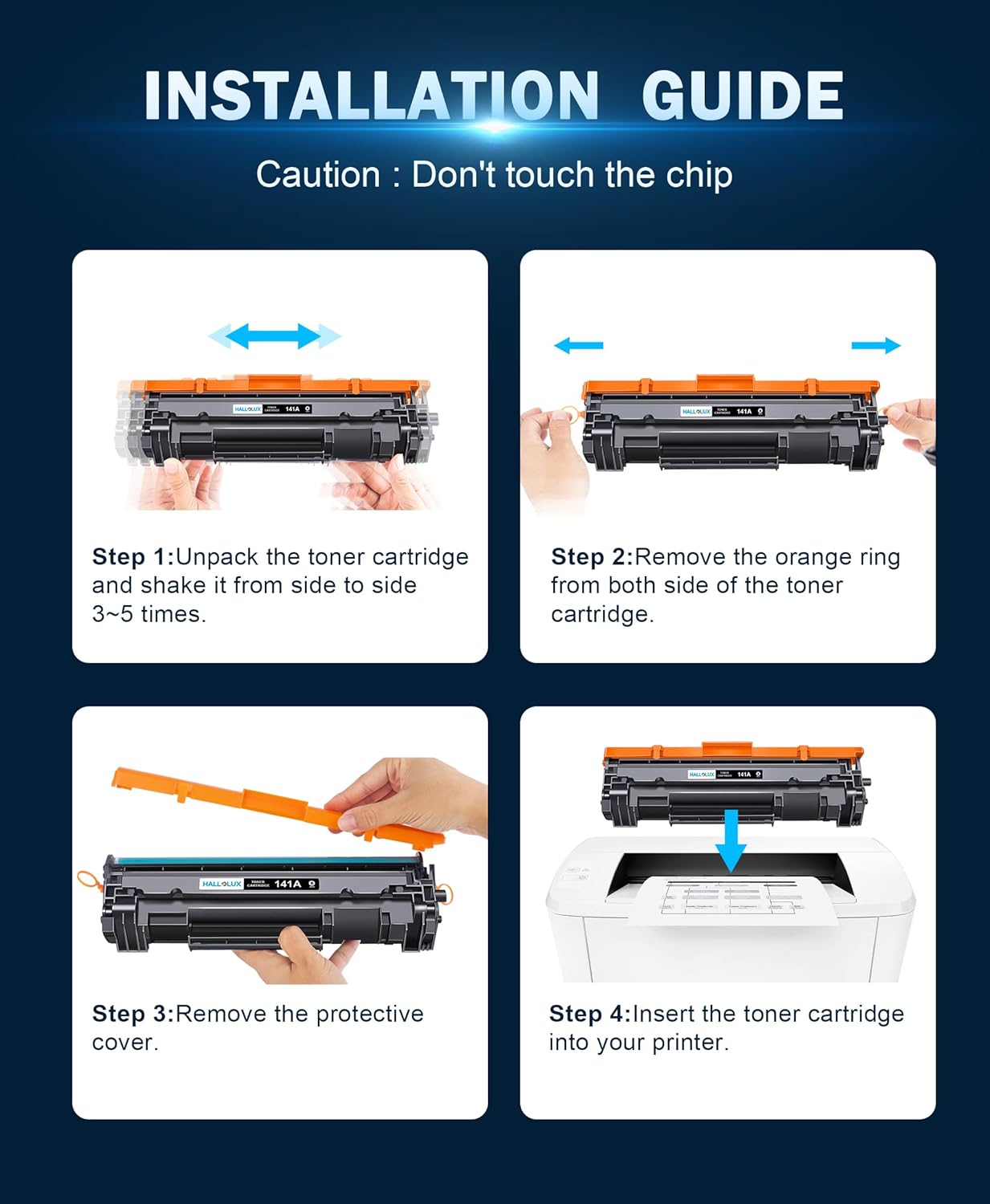 141A Toner Cartridge (with Chip) Compatible Replacement for HP 141A Black LaserJet Toner Cartridge W1410A 141X for HP LaserJet M110w MFP M139w M140w Printer Ink (Black 2 Pack)