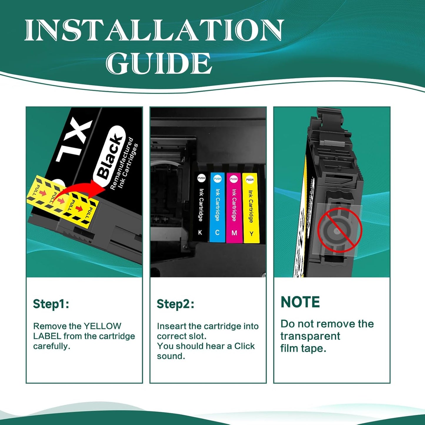 Remanufactured for 812XL Black Ink Cartridges for Epson 812XL Ink Cartridges Combo Pack for Epson 812 812XL T812XL High Capacity for Epson WF-7820 WF-7840 WF-7310 EC-C7000 (3 Black)