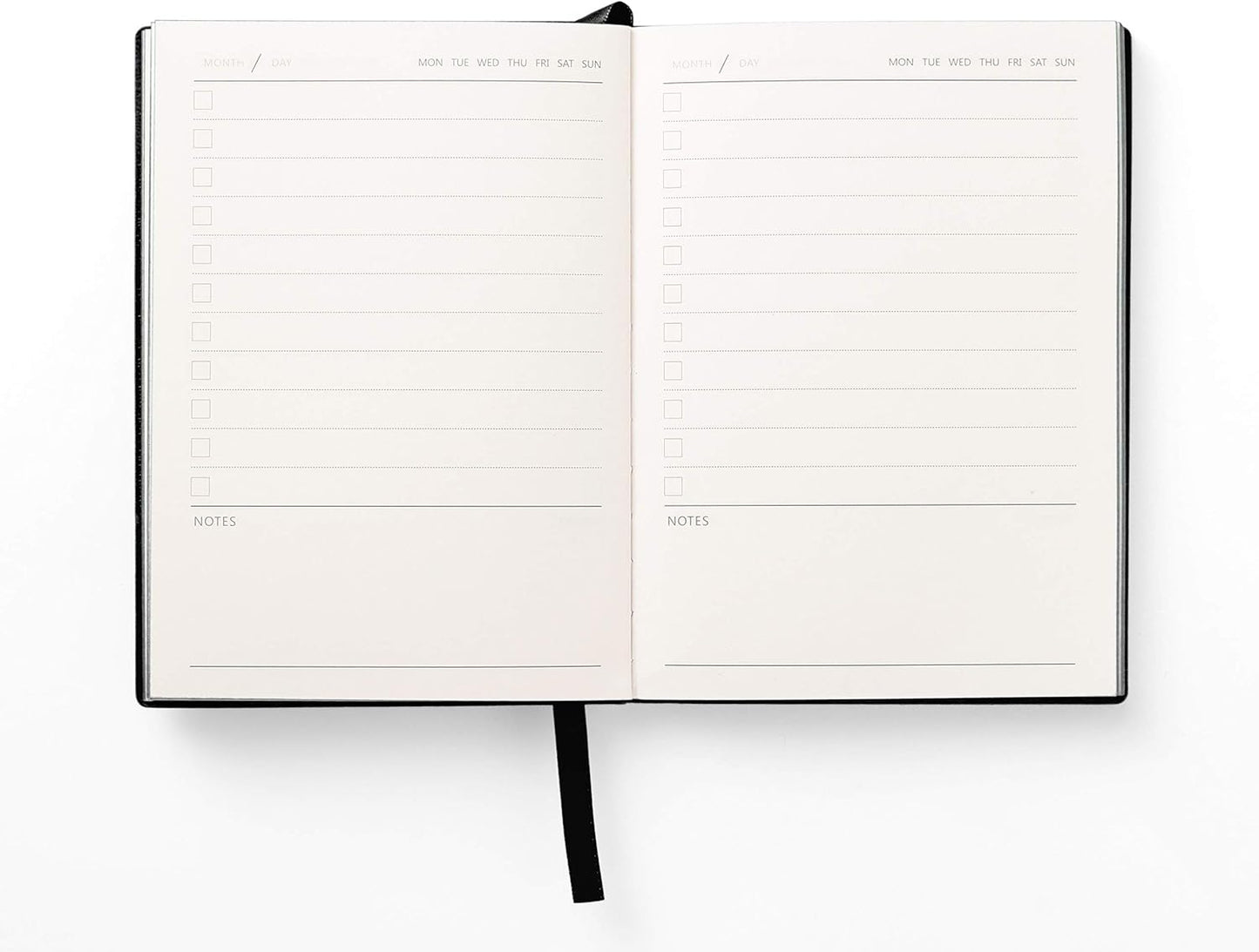 Daily to Do Checklist Notebook, Task Management, Organizer Planner, Hardcover, Ribbon Bookmark, 5.8 x 8.3”, A5 size, 110 Sheets (Pink)