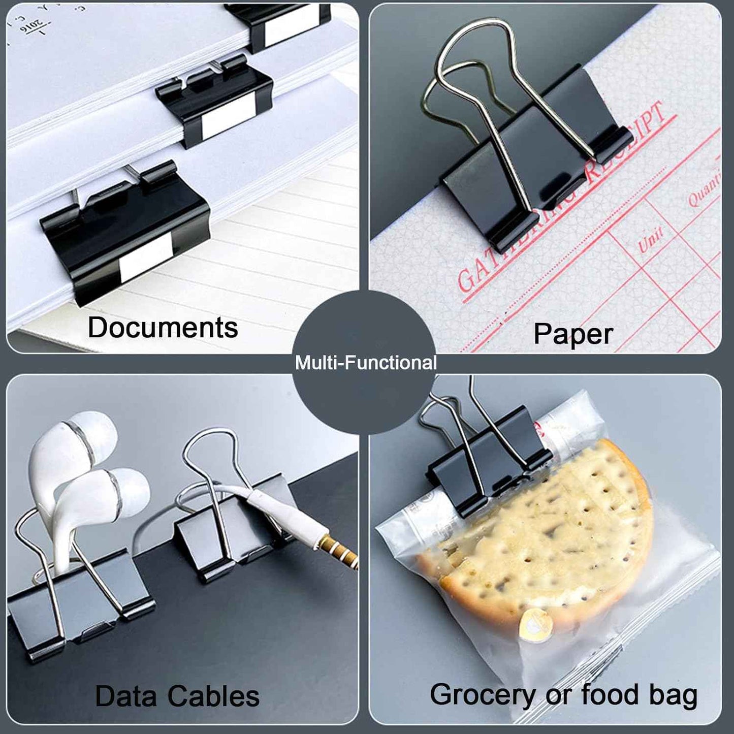 12 Pack Extra Large Binder Clips 2 inch Big Paper Clips for Office Home School