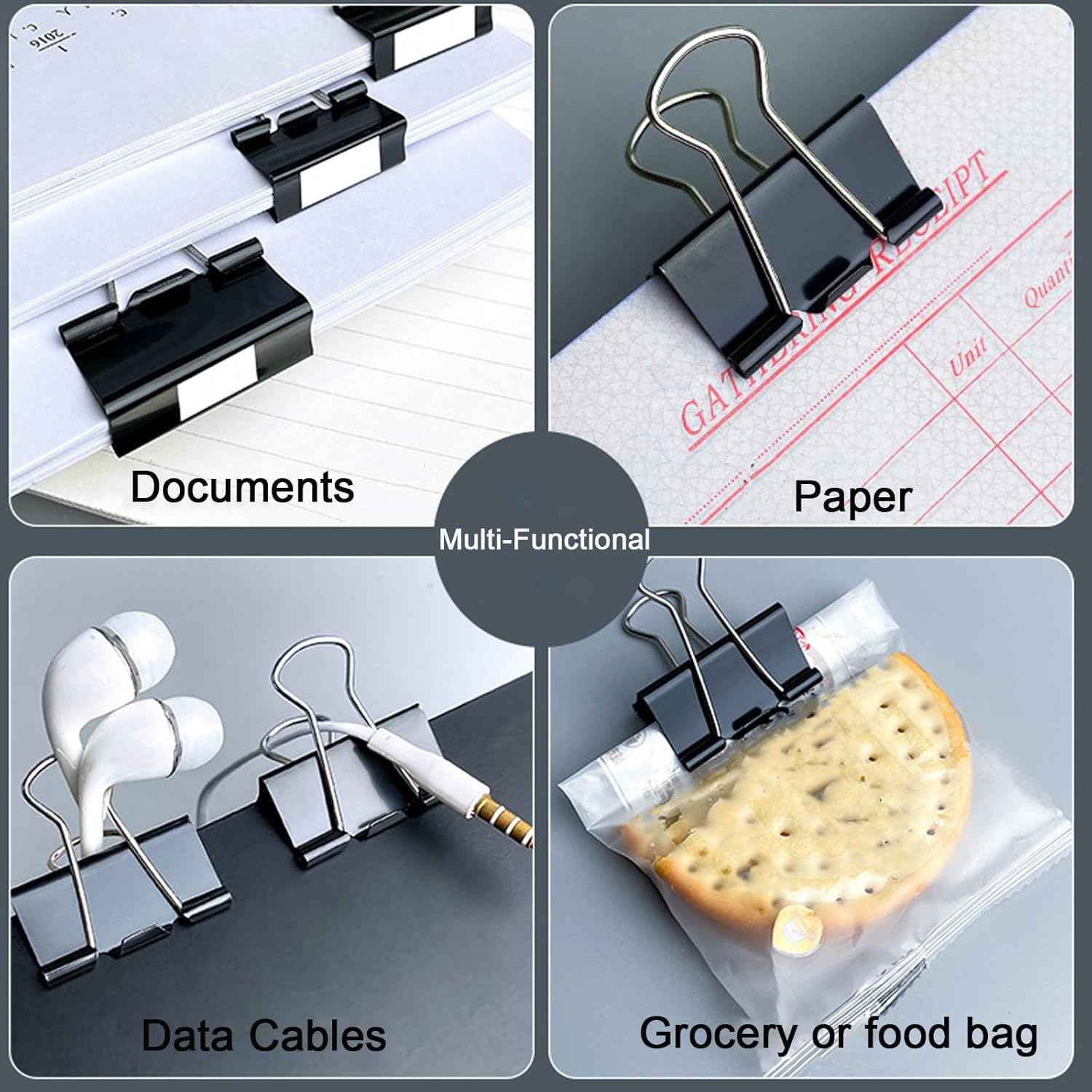 12 Pack Extra Large Binder Clips 2 inch Big Paper Clips for Office Home School