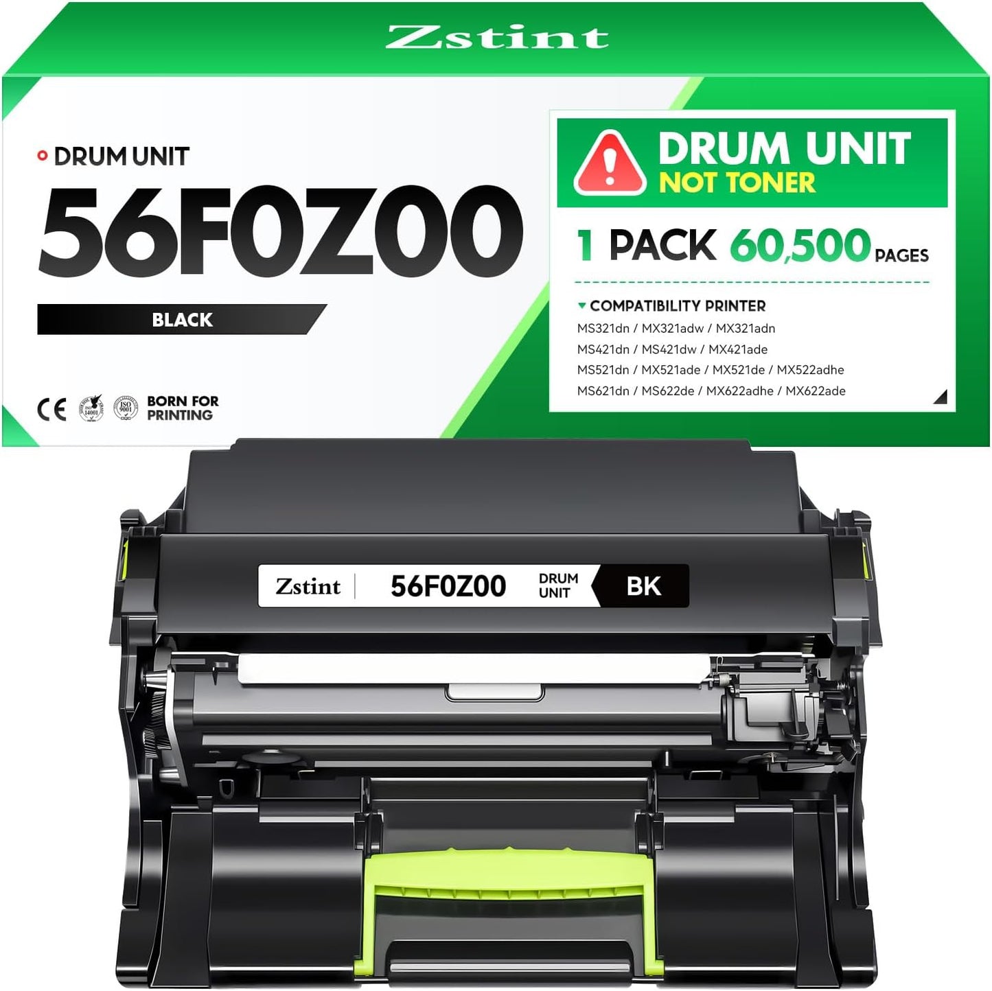 56F0Z00 Imaging Unit Replacement Compatible with Lexmark 56F0Z00 Drum Unit MS321 MS421 MS521 MX521 MX522 MS621 MX622 MS622 MX321 MX421 B2338 B2442 B2546 B2650 MB2338 MB2442 MB2546 MB2650 Laser Printer