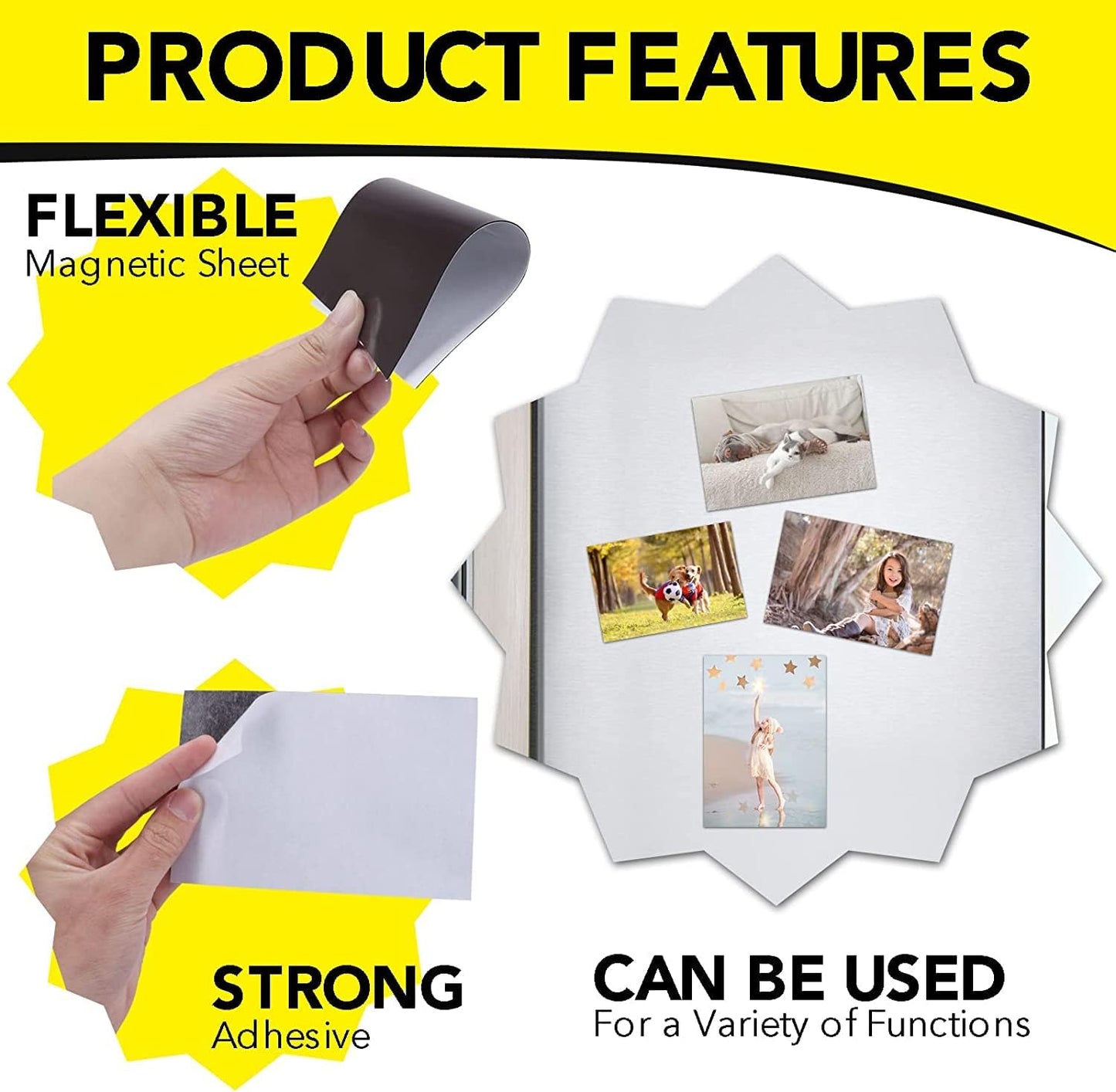 DIYMAG Adhesive Magnetic Sheets, |4" x 6"| 18 Packs, Flexible Magnet Sheets with Adhesive for Crafts, Photos and Die Storage, Easy Peel and Stick, Easy to Cut into Any Shape/Size (4" x 6"-18P)