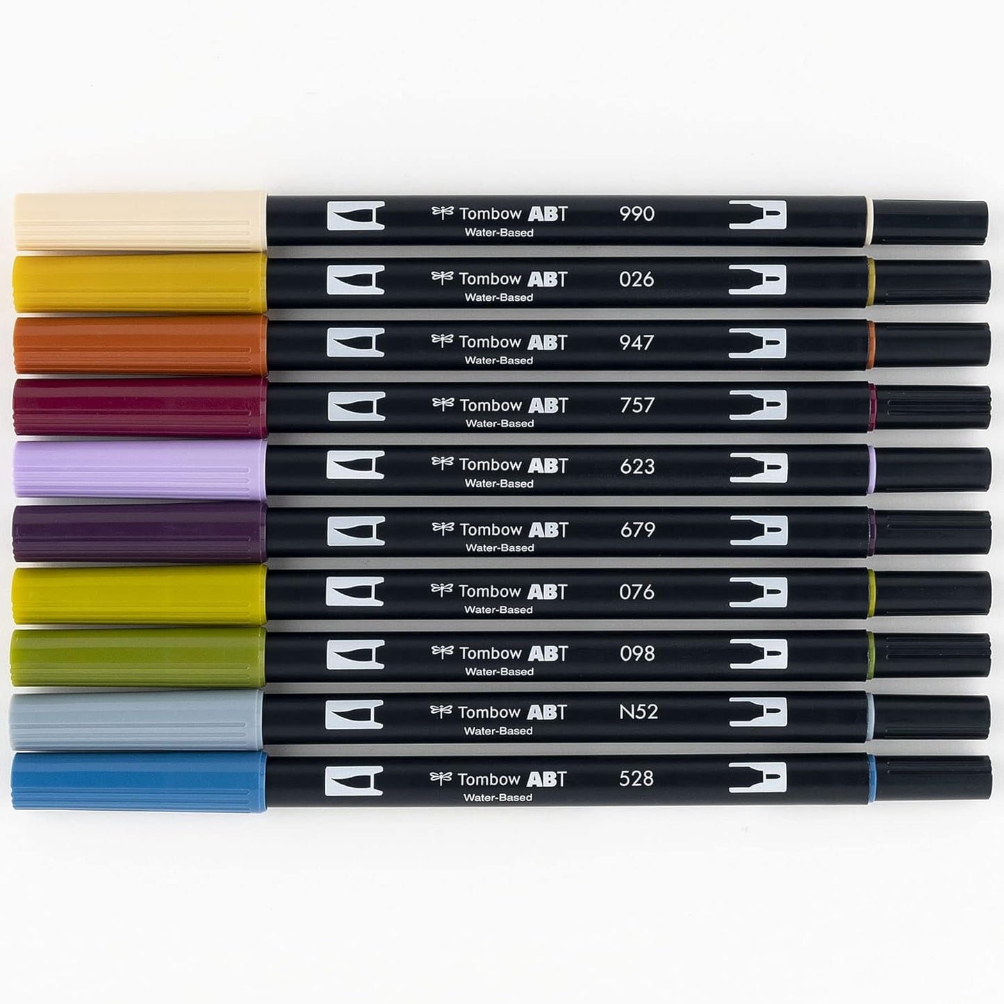 Tombow 56186 Dual Brush Pen Art Markers, Muted, 10-Pack. Blendable, Brush and Fine Tip Markers