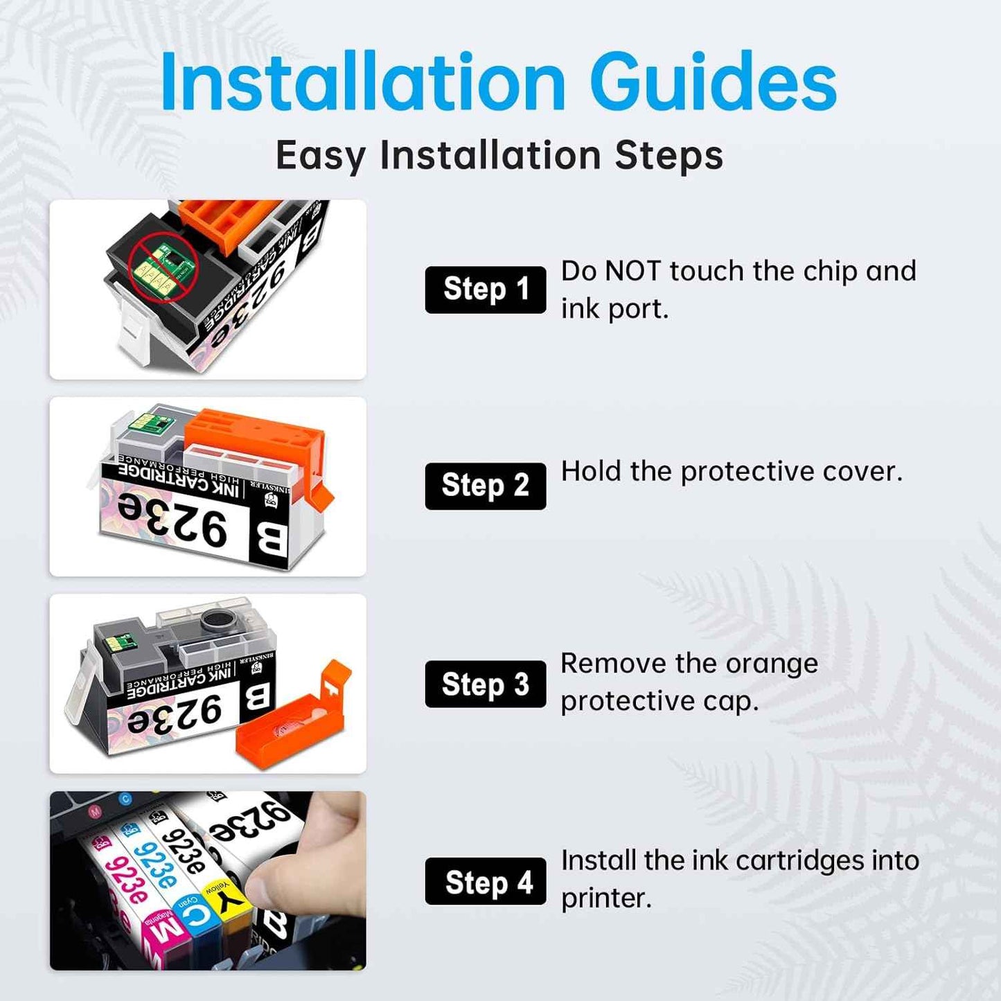 923XL 923e Ink Cartridges Combo Pack with chip, High Yield Replacement for HP 923 923e 923XL Ink Work for HP OfficeJet Pro 8135e 8138e 8139e 8122e 8120 8123 8130 8133 Printers (BK/C/M/Y) 4-Pack