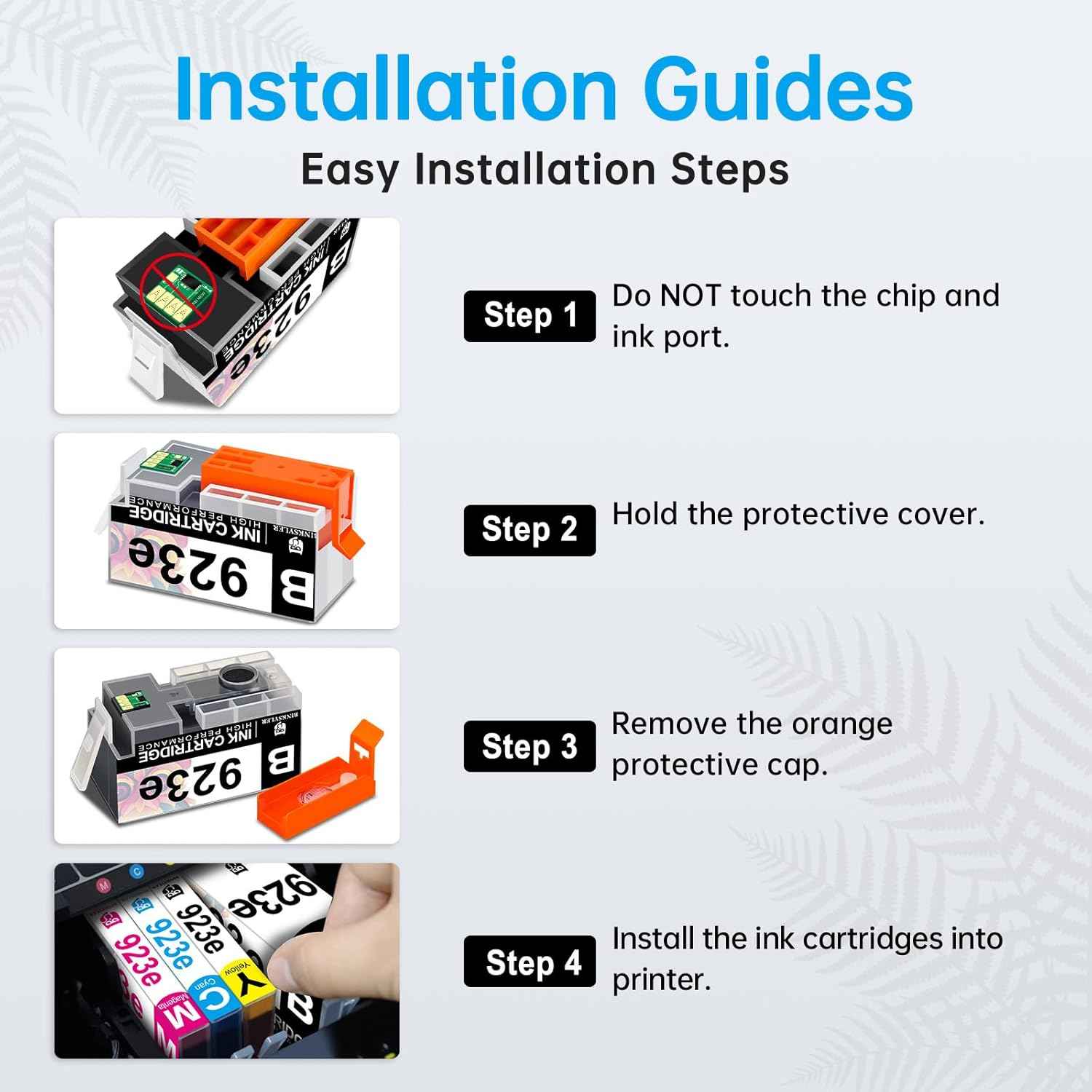 923XL 923e Ink Cartridges Combo Pack with chip, High Yield Replacement for HP 923 923e 923XL Ink Work for HP OfficeJet Pro 8135e 8138e 8139e 8122e 8120 8123 8130 8133 Printers (BK/C/M/Y) 4-Pack