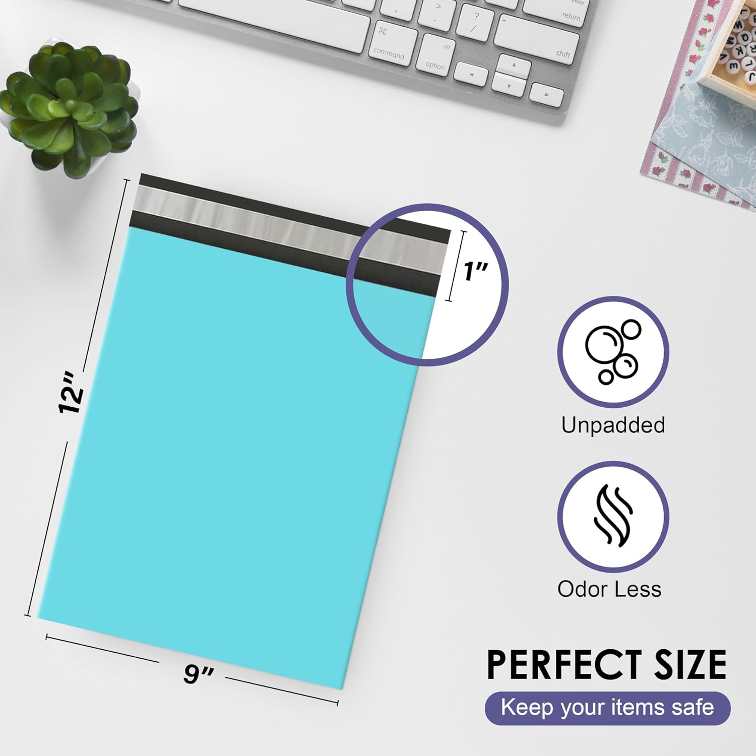 Teal Poly Mailers 9x12 Inch | Strong Adhesive Self-Seal mailer Bags | Tamper, Tear, Water Resistant Shipping Envelopes | Thick Strong Material Polymailer Bags Clothing Bag | 1000 Pack Bulk - Lumora Desk