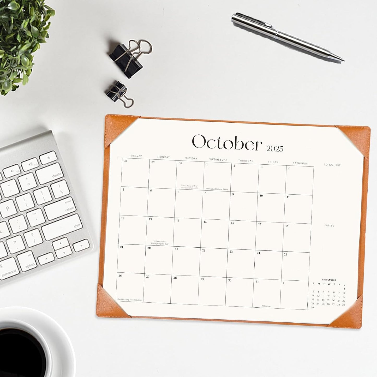 Desk Calendar 2025-2026 with Desk Mat – 22" x 17" Large Desk Pad Calendar Runs From July 2025 to December 2026, Office Supplies Desktop Monthly Calendar for Home, Office