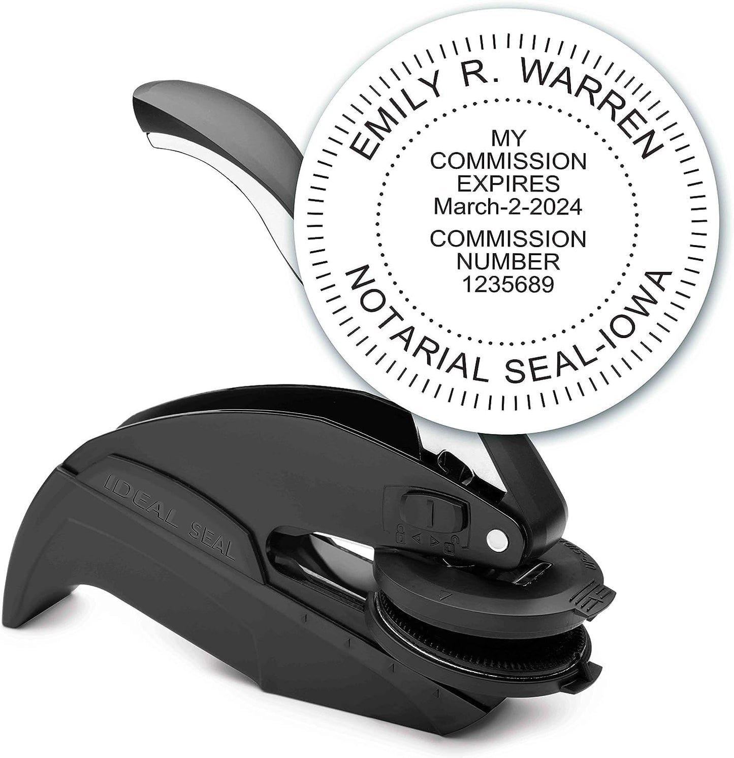 MaxMark Notary Seal Round Embosser for Iowa State - Includes Gold Burst Seal Labels (50 Count)