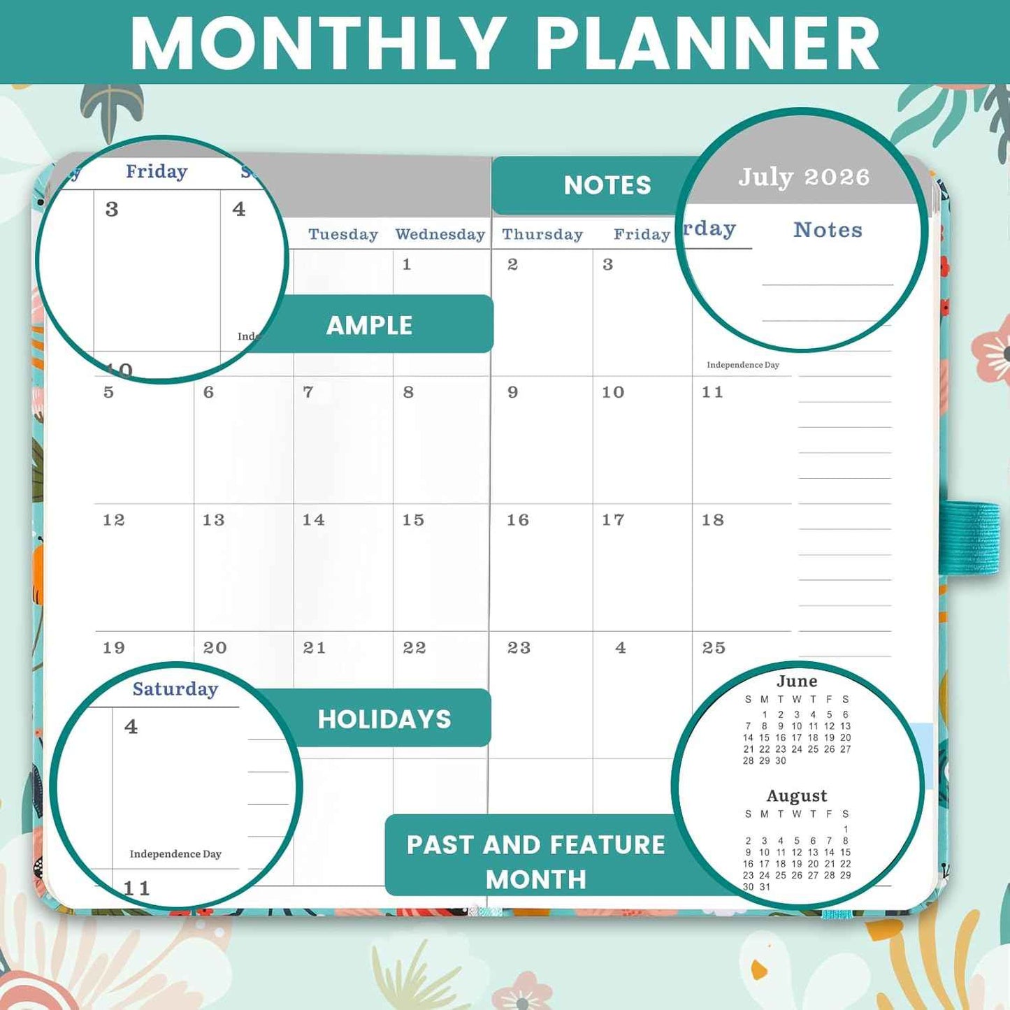 2026-2027 Pocket Planner/Calendar - Weekly & Monthly Planner 2026-2027, JUL 2026 - JUN 2027, 6.3" x 3.8", with Pen Holder, Inner Pocket