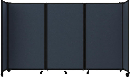 Versare Room Divider 360 Portable Wall Partition | Folding Panels | Large Freestanding Divider | Locking Wheels | Temporary Room Separator
