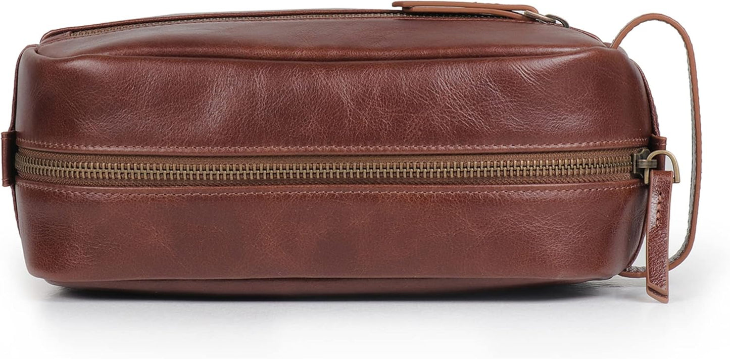 Londo Genuine Leather Travel Toiletry Bag – Makeup, Shaving Organizer, Dopp Kit for Men & Women, Durable & Stylish Travel Accessory