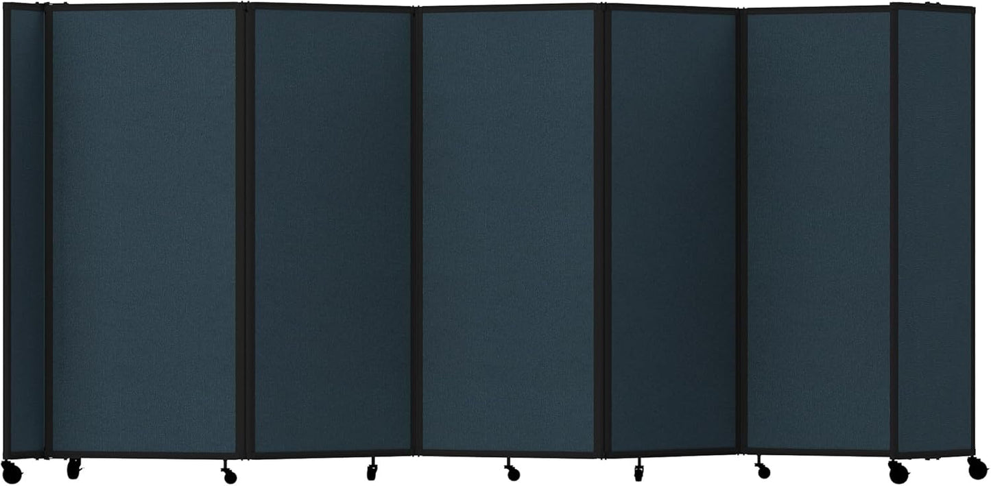 Versare Room Divider 360 Portable Wall Partition | Folding Panels | Large Freestanding Divider | Locking Wheels | Temporary Room Separator