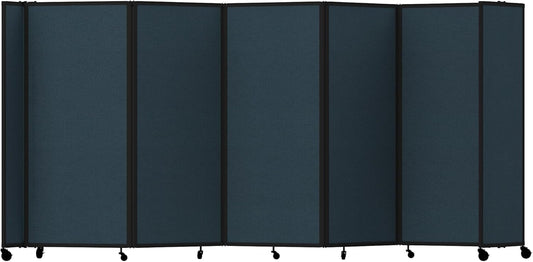Versare Room Divider 360 Portable Wall Partition | Folding Panels | Large Freestanding Divider | Locking Wheels | Temporary Room Separator