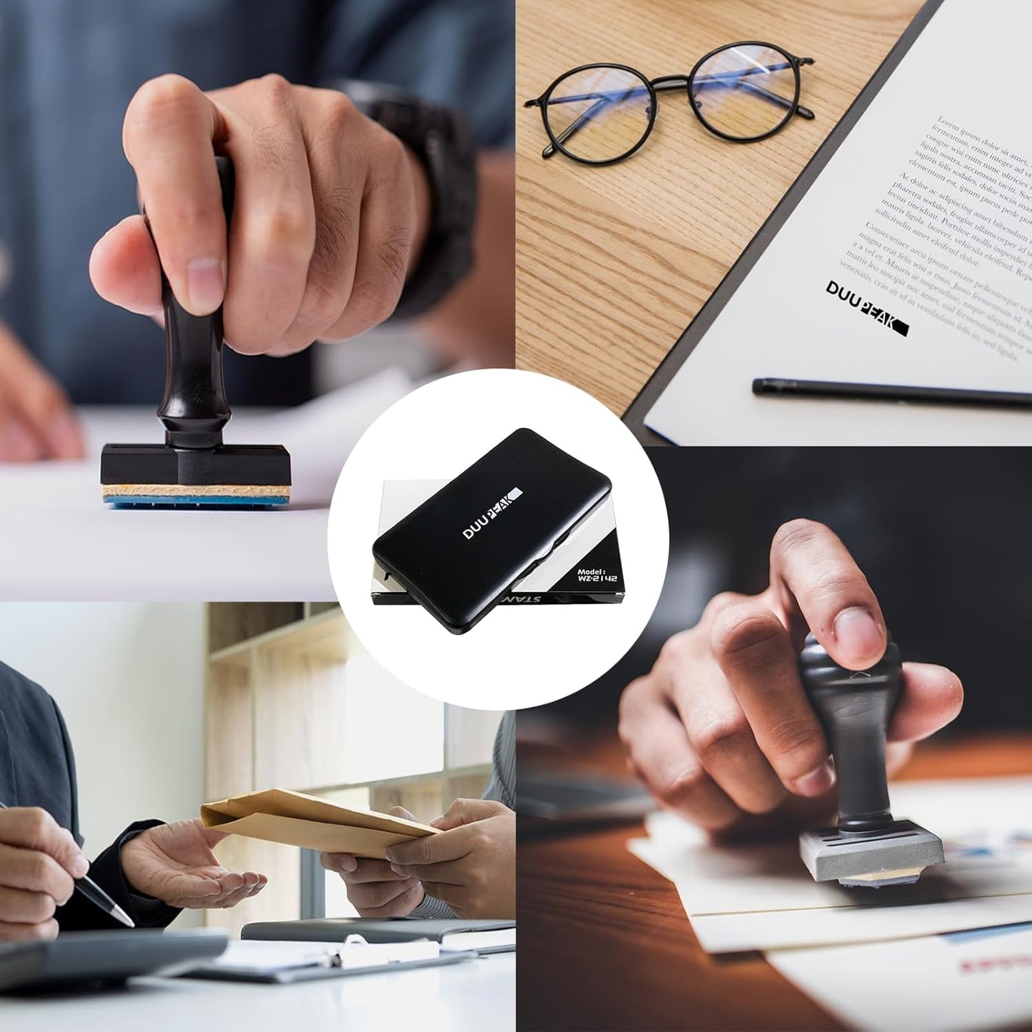 Large Ink Pad for Stamps, 6.14"×3.38" Stamp Pad, Ink Pad for Office, Notarization, and Rubber Stamps (Black