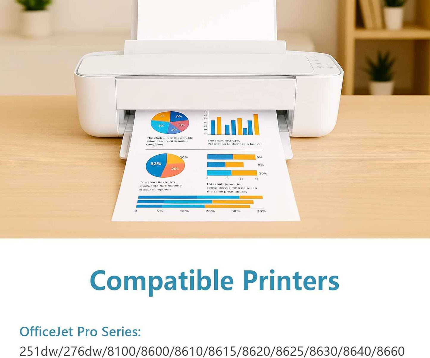 950XL 951XL Ink Cartridges Compatible Replacement for HP 950 951 XL Combo Fit for OfficeJet Pro 8600 8610 8615 8620 8625 8630 8640 8660 8100 8110 251DW 276DW Printers (Black, Cyan, Magenta, Yellow)